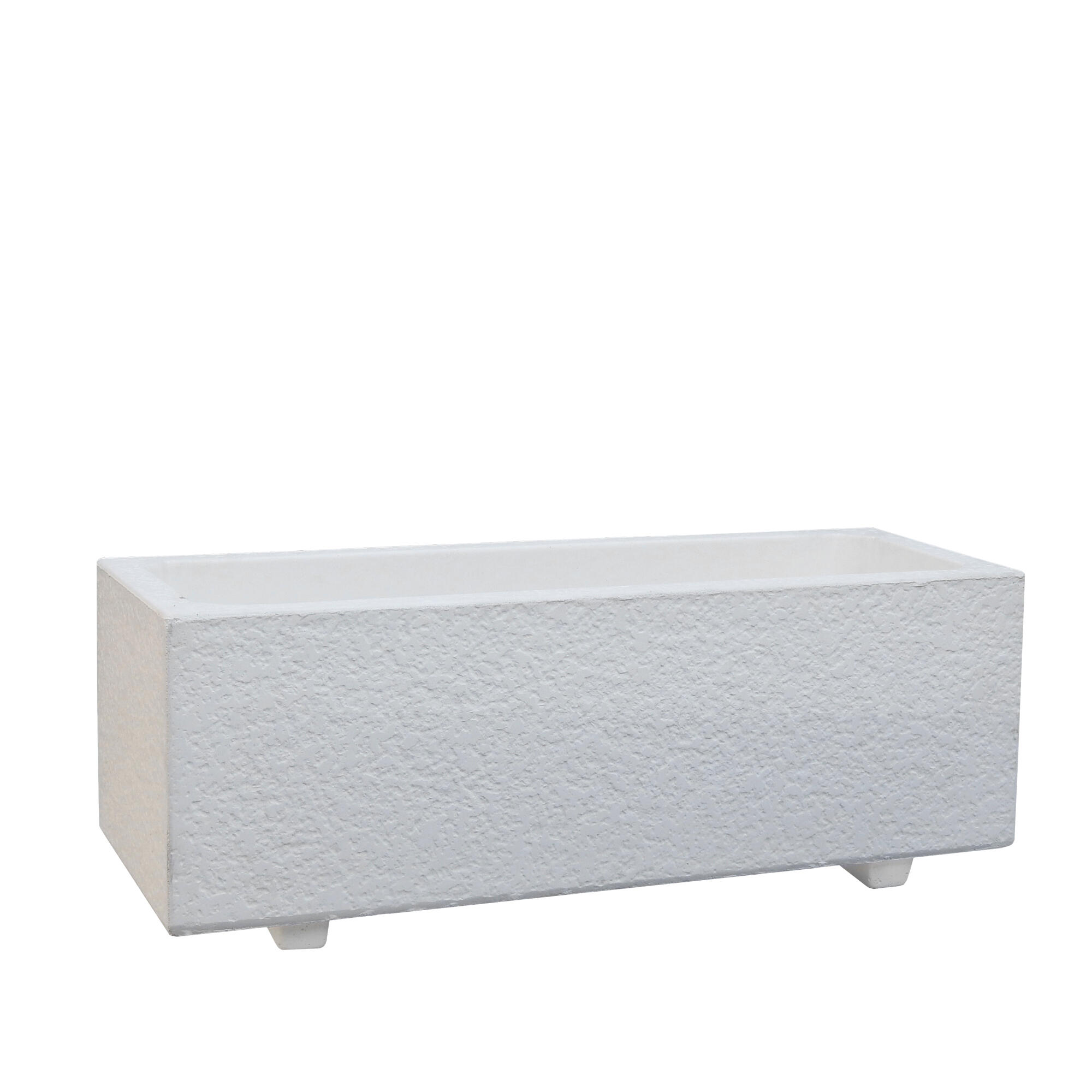 Maceta rectangular de hormigón movelar slab 90 x 28 x 25 cm blanco