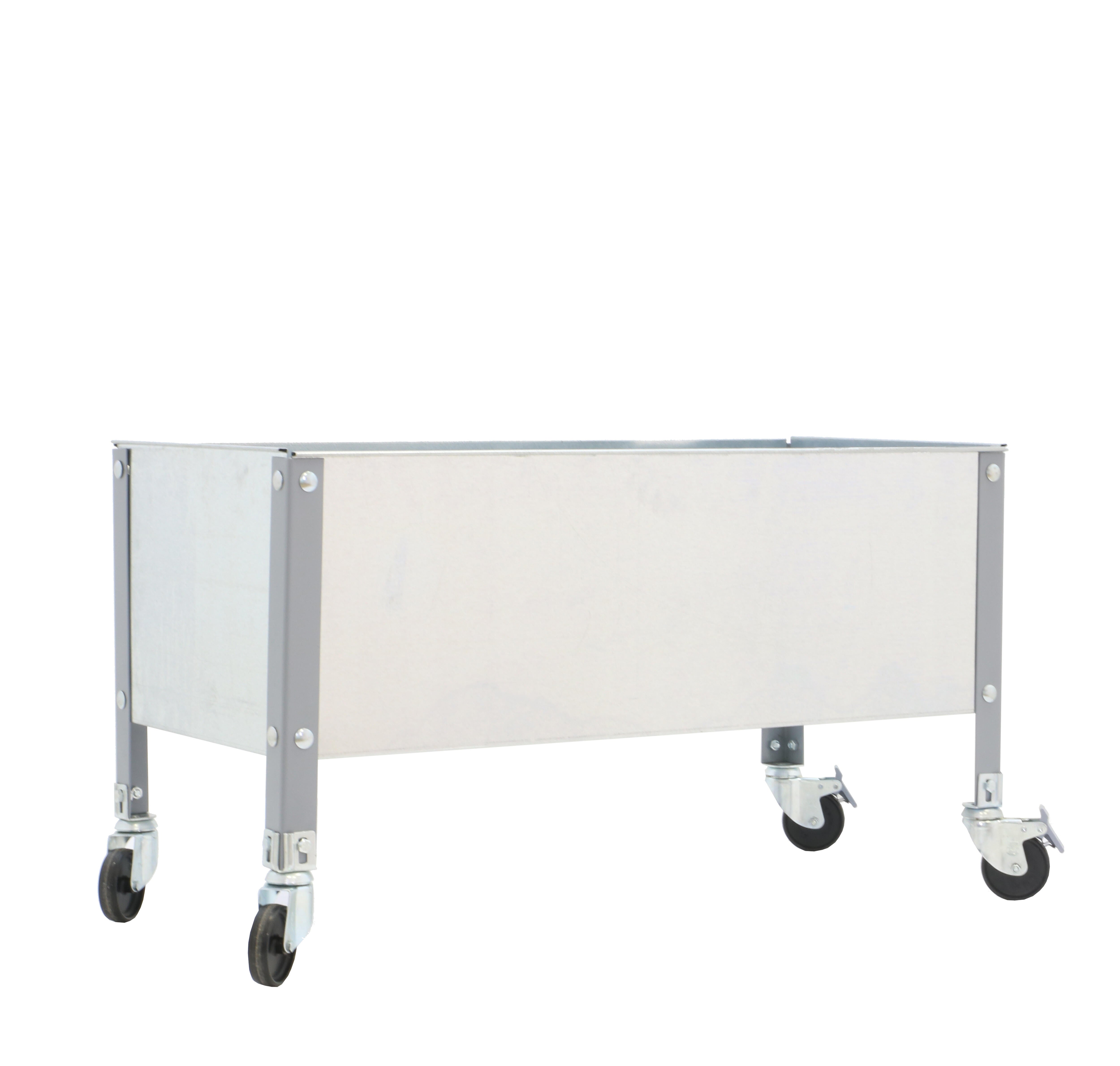 Huerto urbano de acero con ruedas gris 120x120 cm