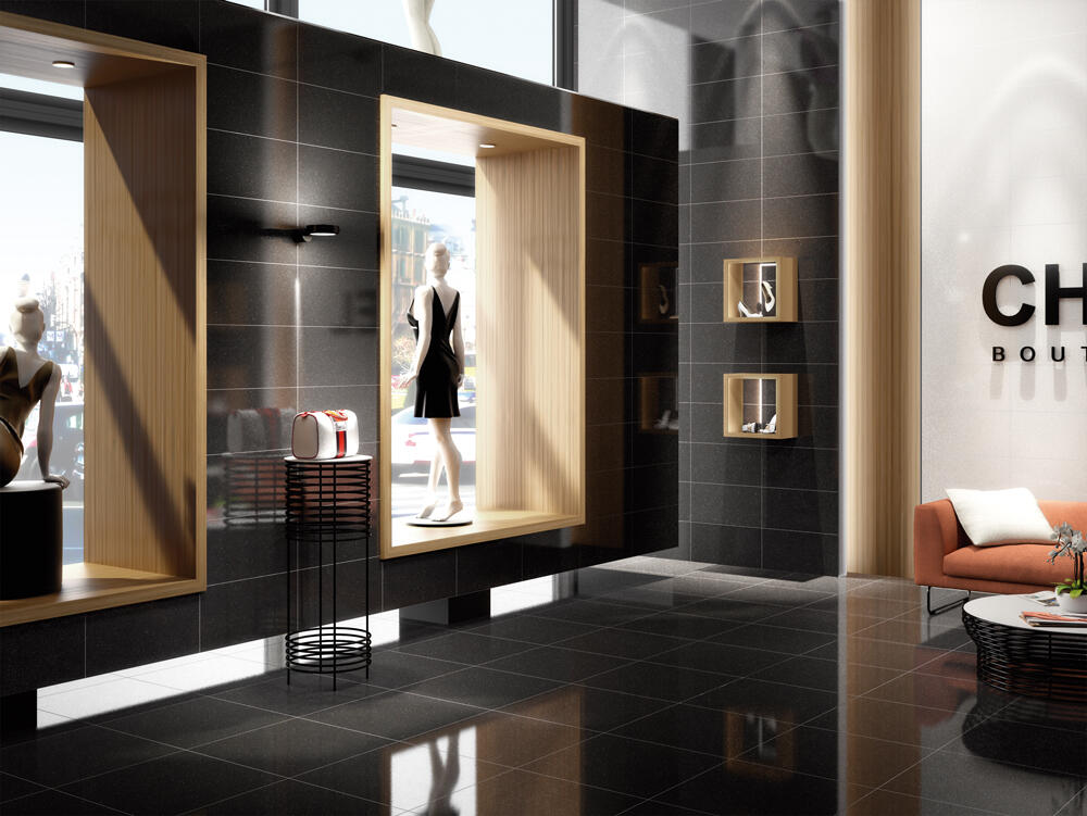 Suelo/azulejo porcelánico smart efecto metal negro 30x60 cm c1