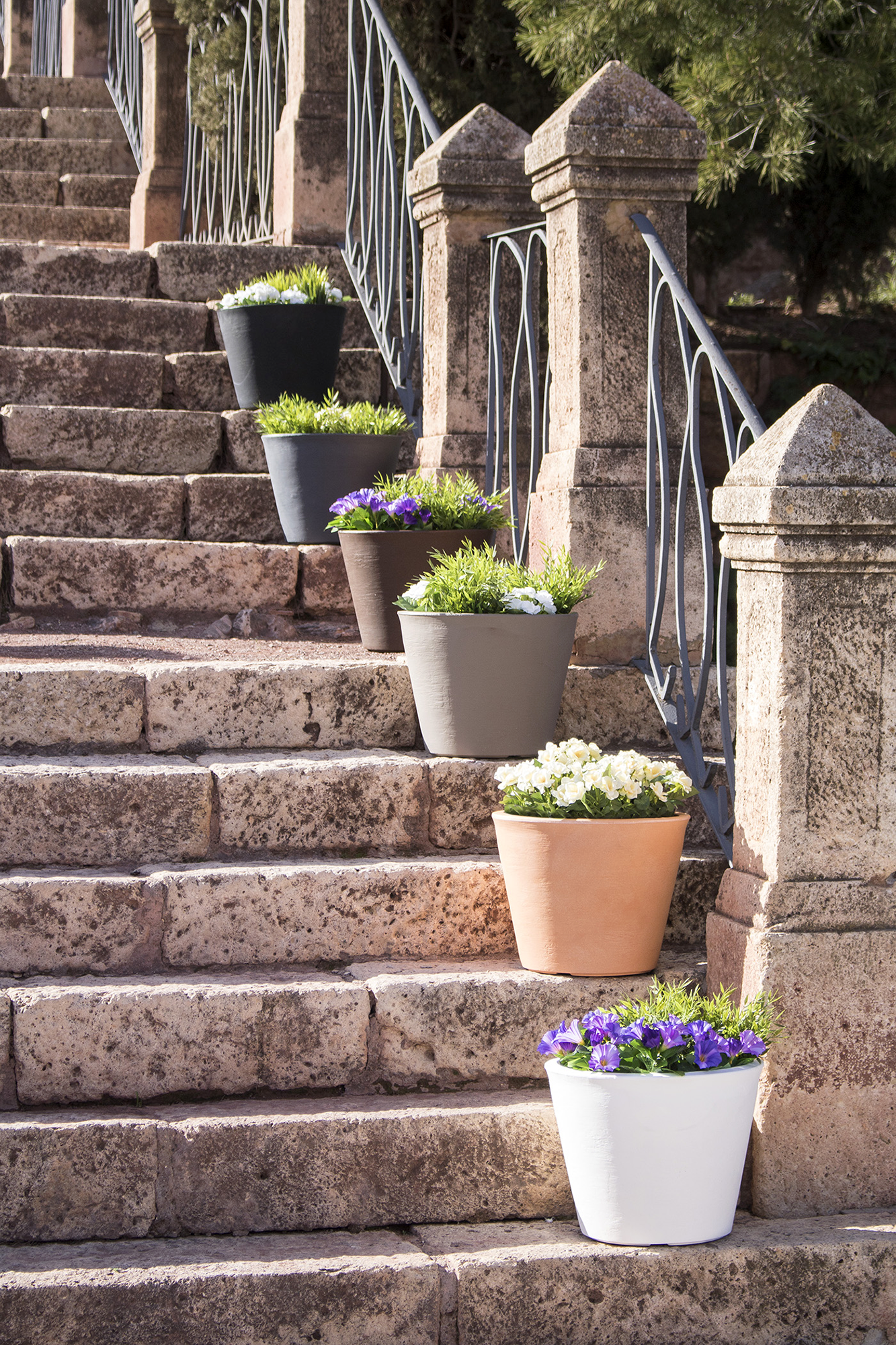 Macetas para exteriores e interiores - contenedores para plantas, macetas  en color blanco, tipo panal