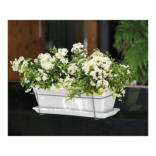 Jardinera rectangular de polipropileno artevasi venezia 29 x 17.5 x 50 cm blanco