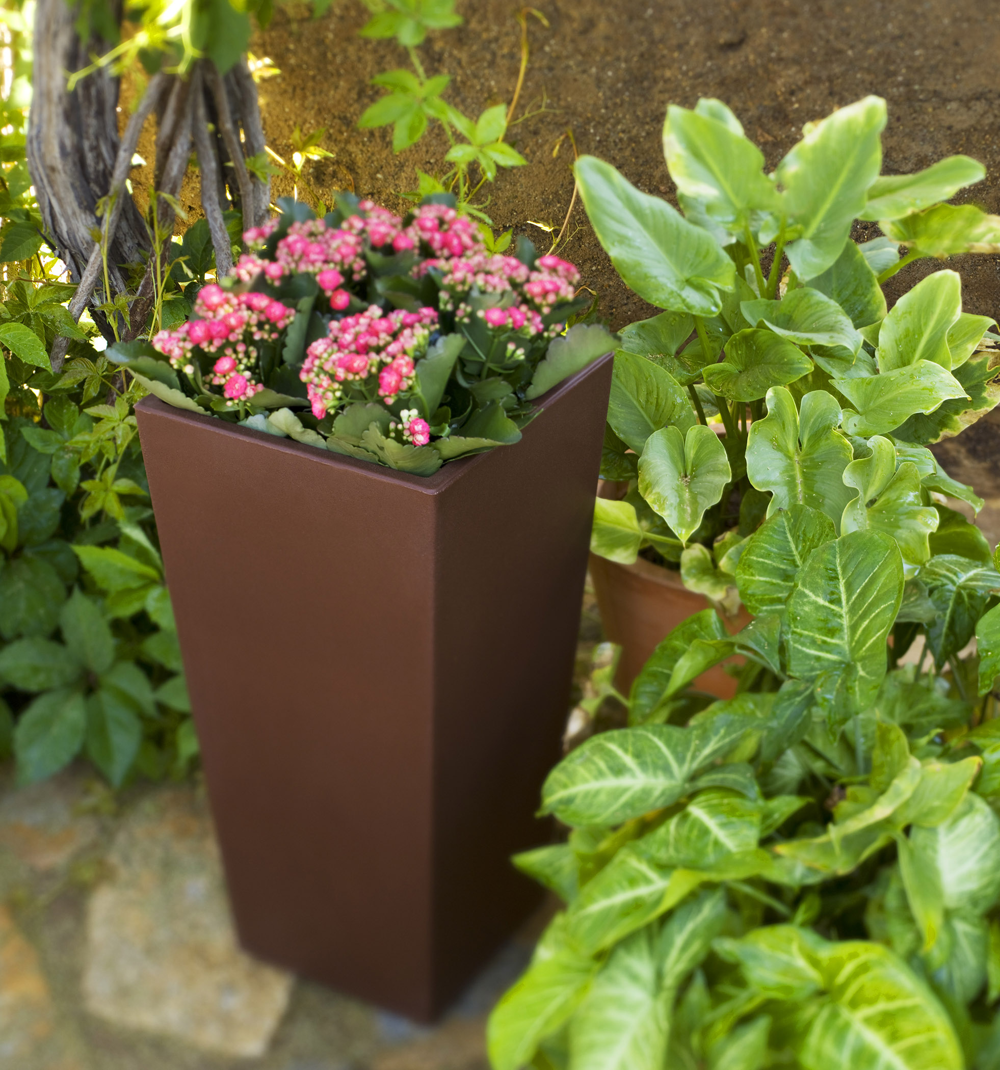 Maceta cuadrada de polietileno NEWGARDEN Melisa 30 x 58 x 58 cm marrón - 2