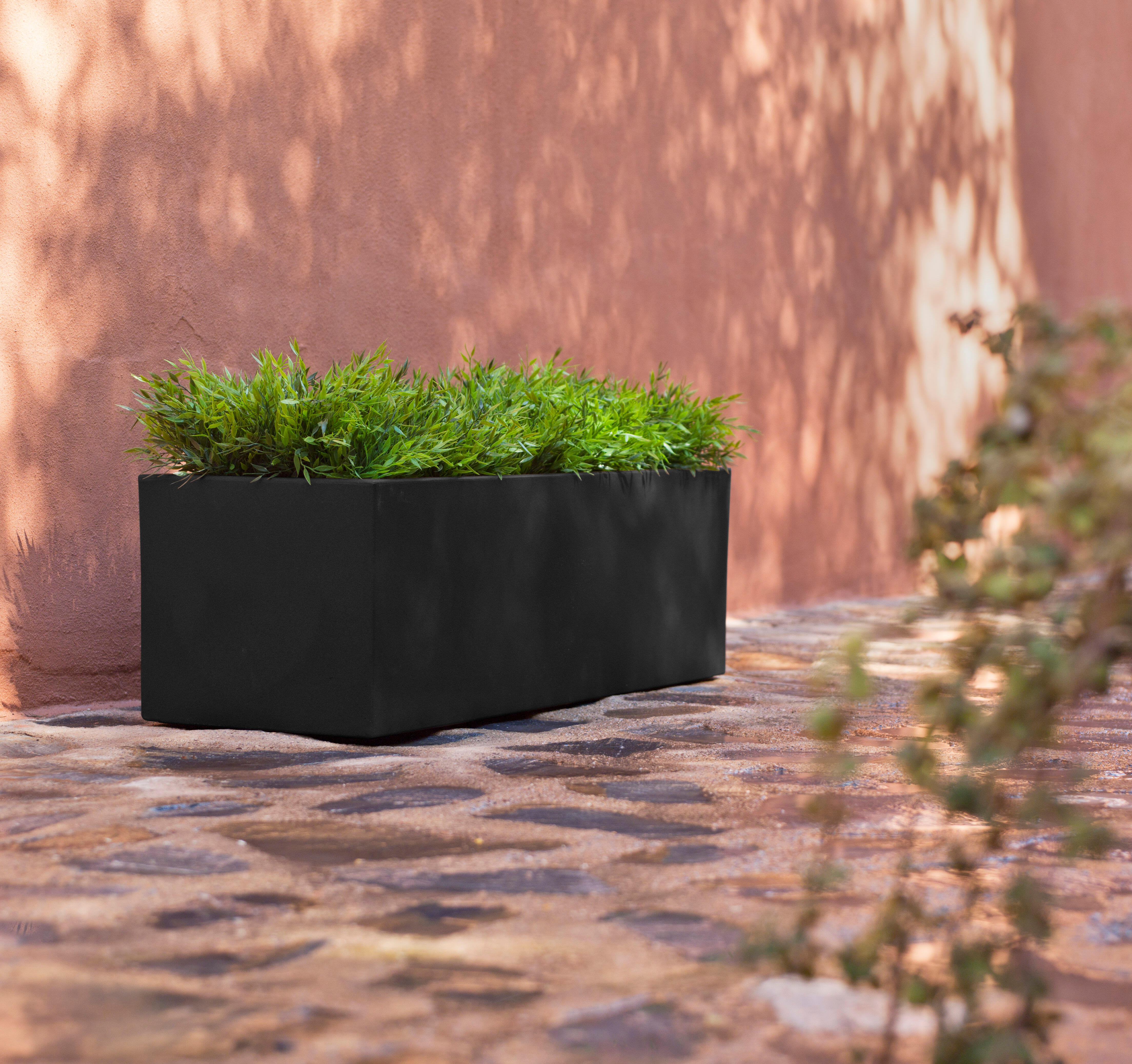 Floreira de polietileno JARA 100X36CM PRETO - 7