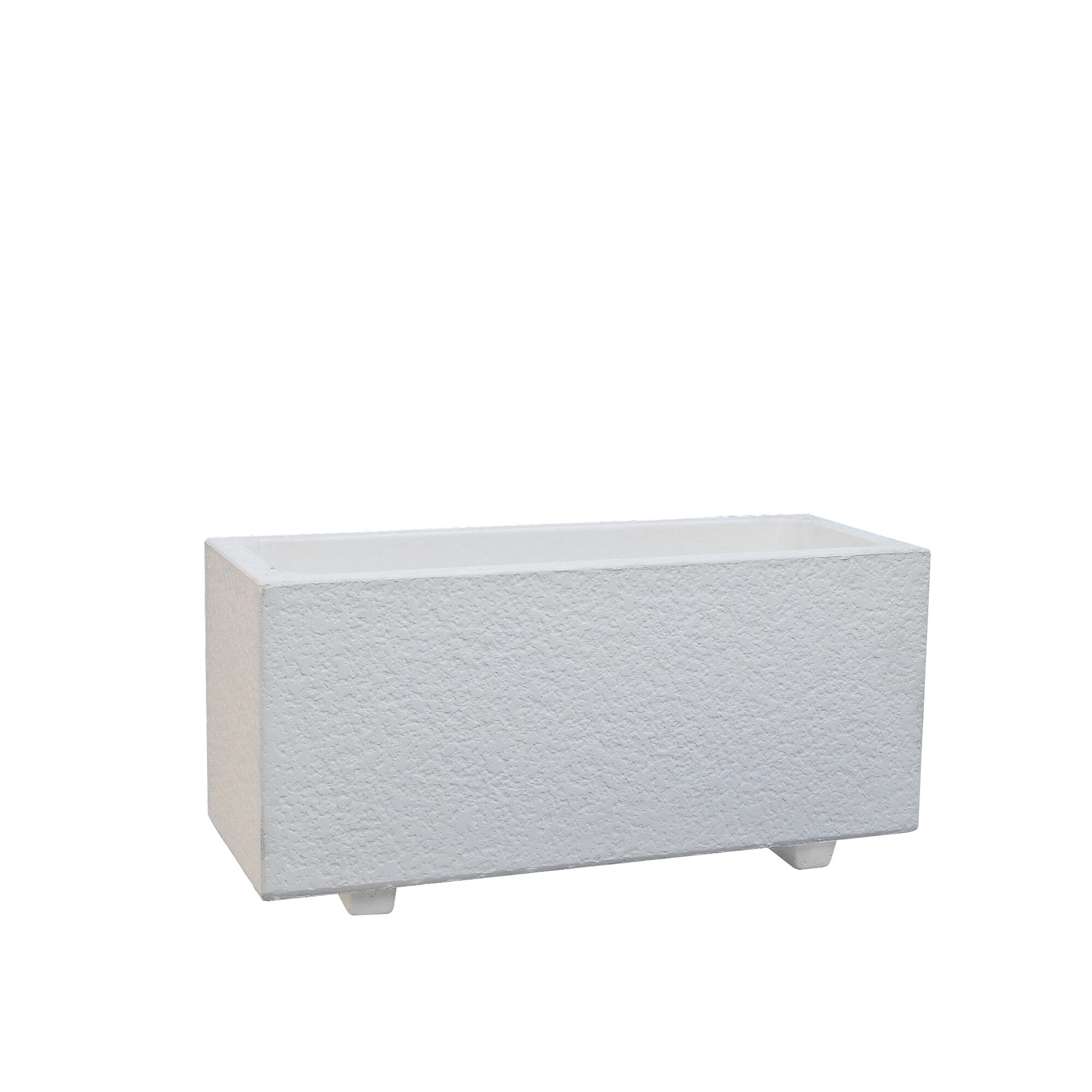 Maceta rectangular de hormigón movelar slab 65 x 28 x 25 cm blanco