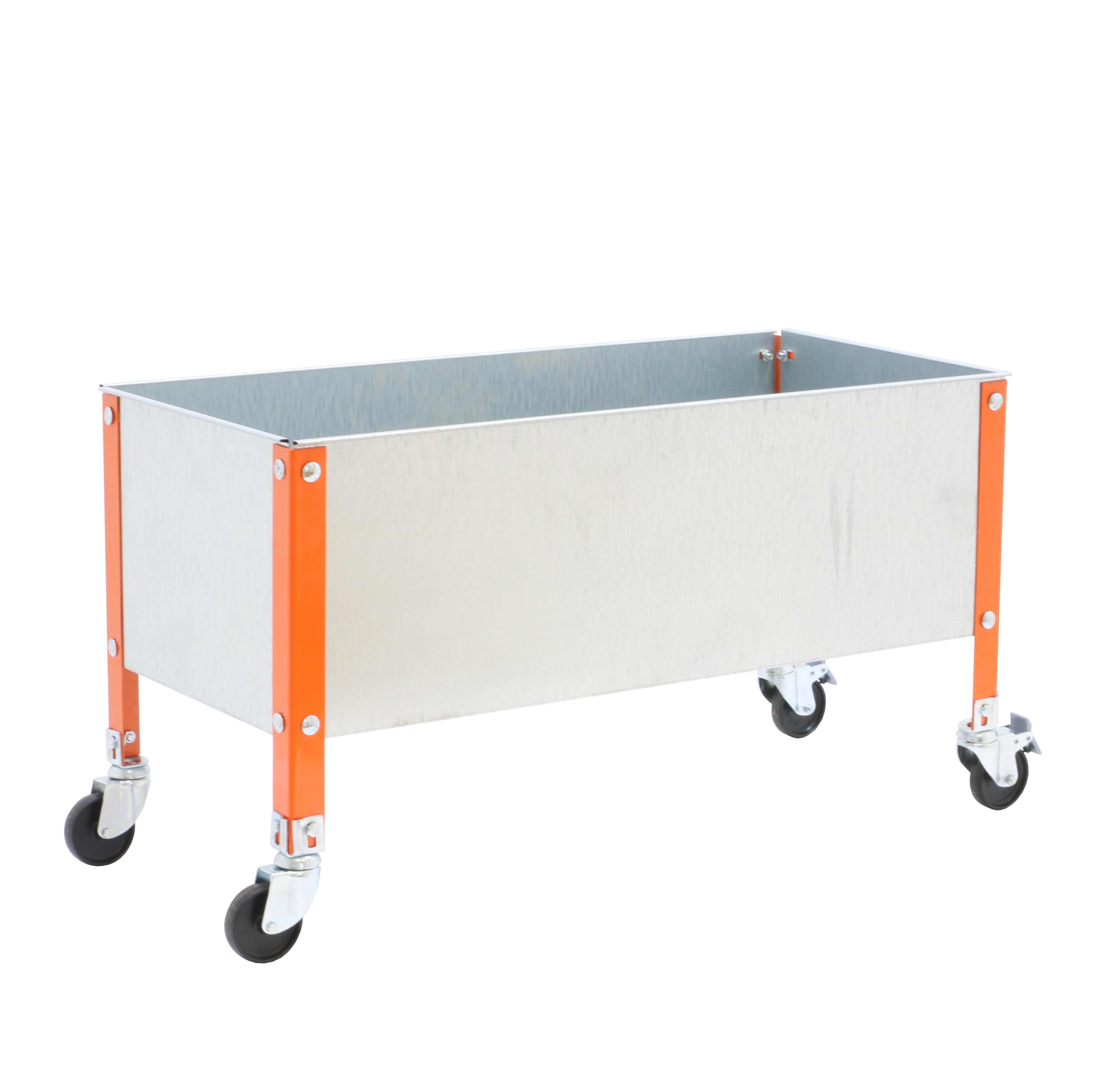 Huerto urbano de acero naranja con ruedas 90x60 cm
