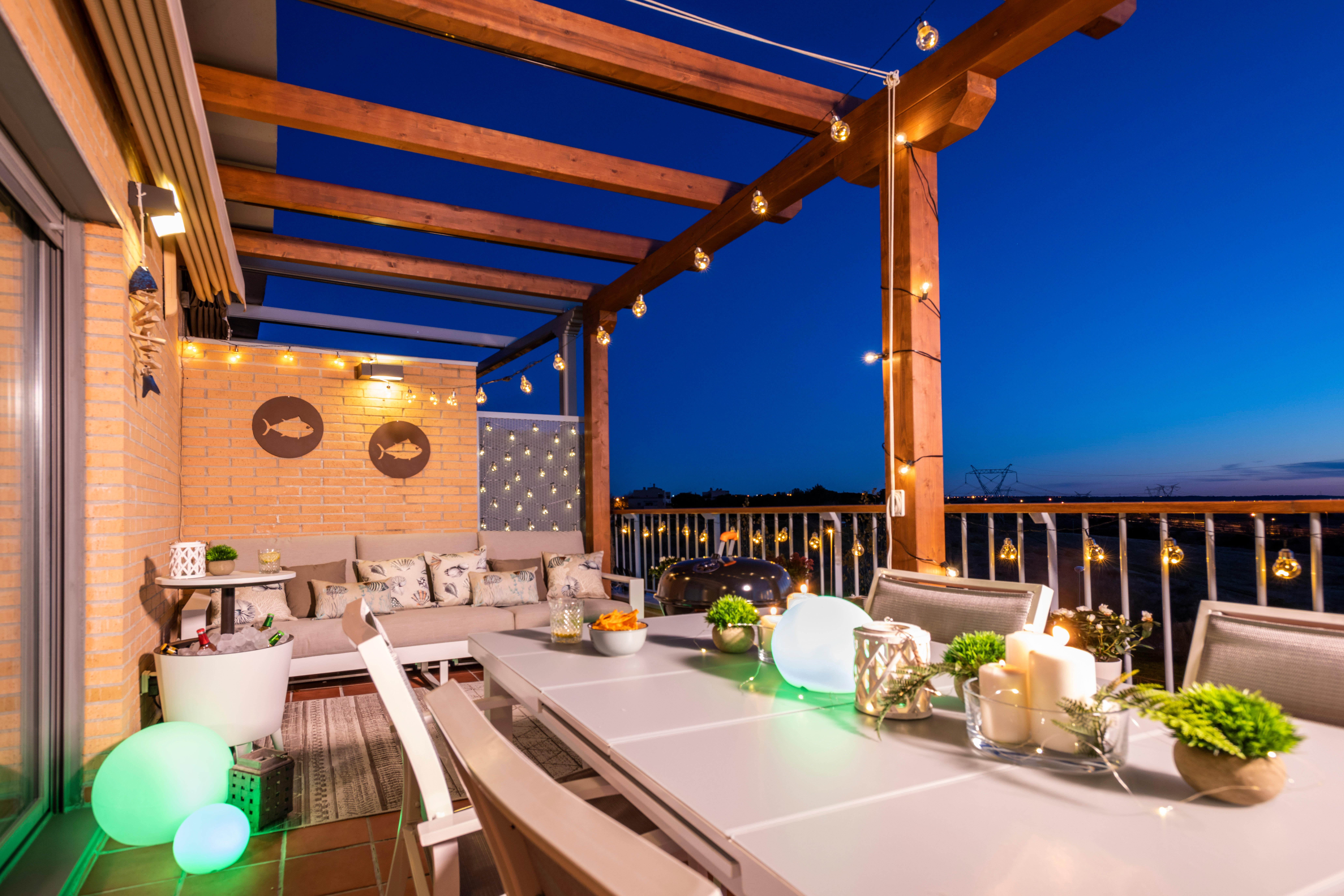 Guirnalda solar exterior LED blanco cálido con sensor crepuscular  Borealis IP44 8h. autonomía - 13