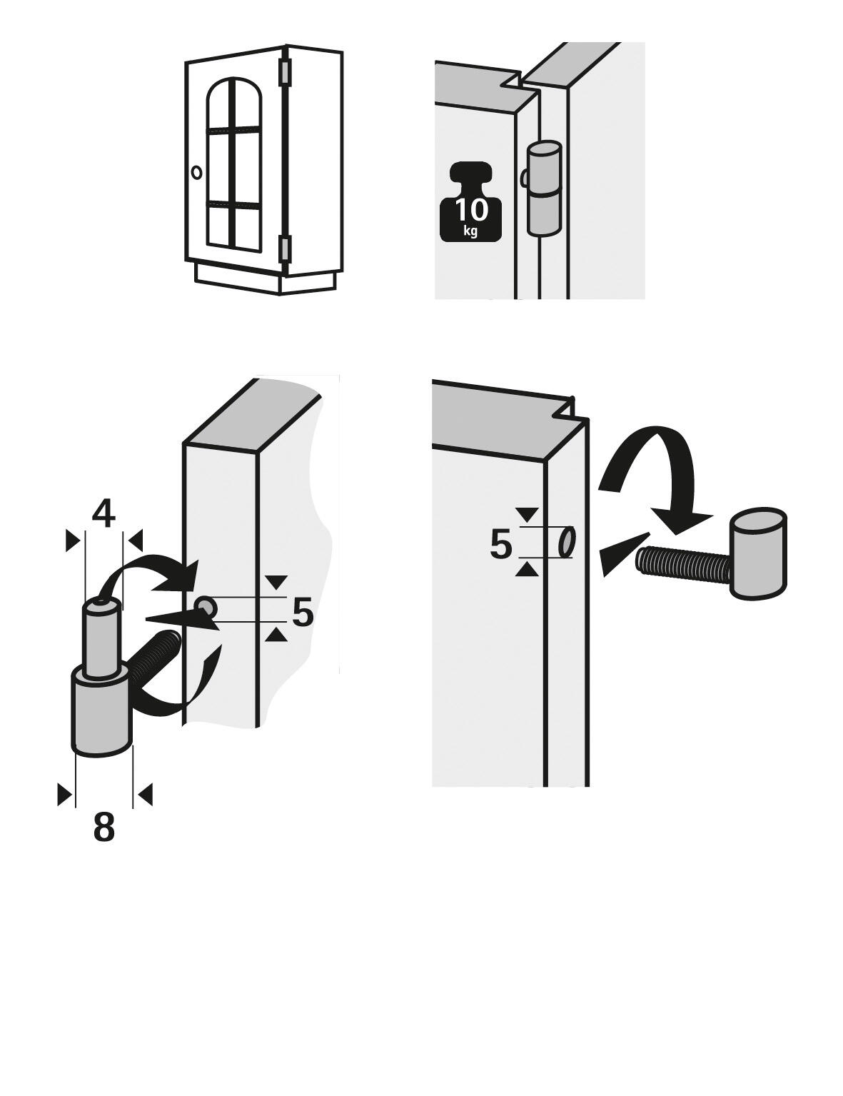 Fiche à visser HETTICH, acier zingué, H.28 - 4