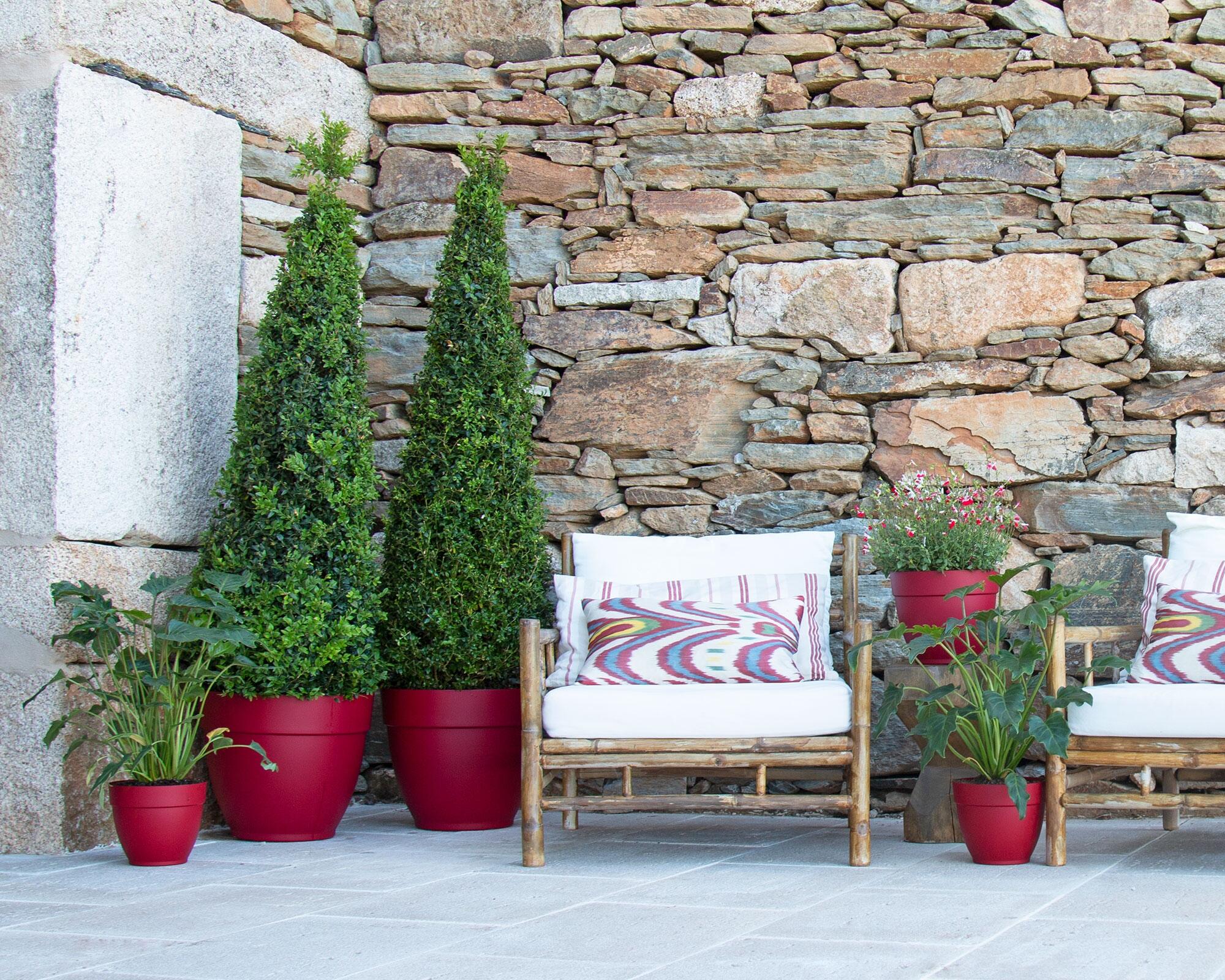 Maceta redonda de resina ARTEVASI Capri ø 35 cm y 29.4 cm altura rojo - 5