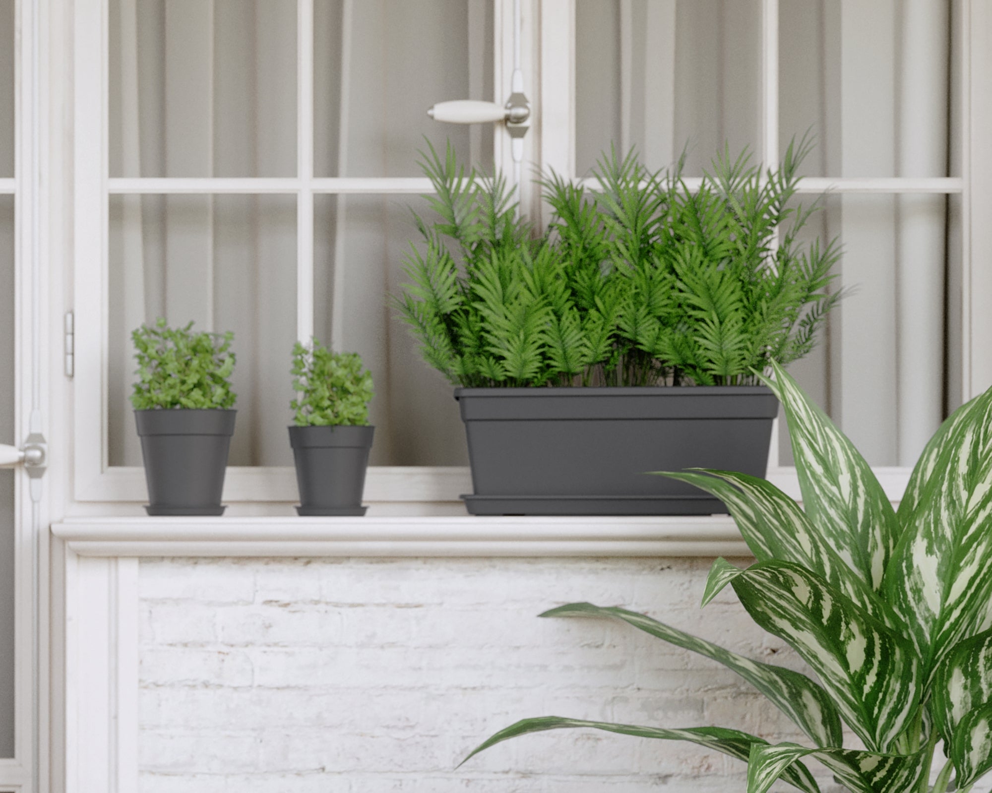 Floreira de plástico MADAGASCAR 100CM ANTRACITE - 3