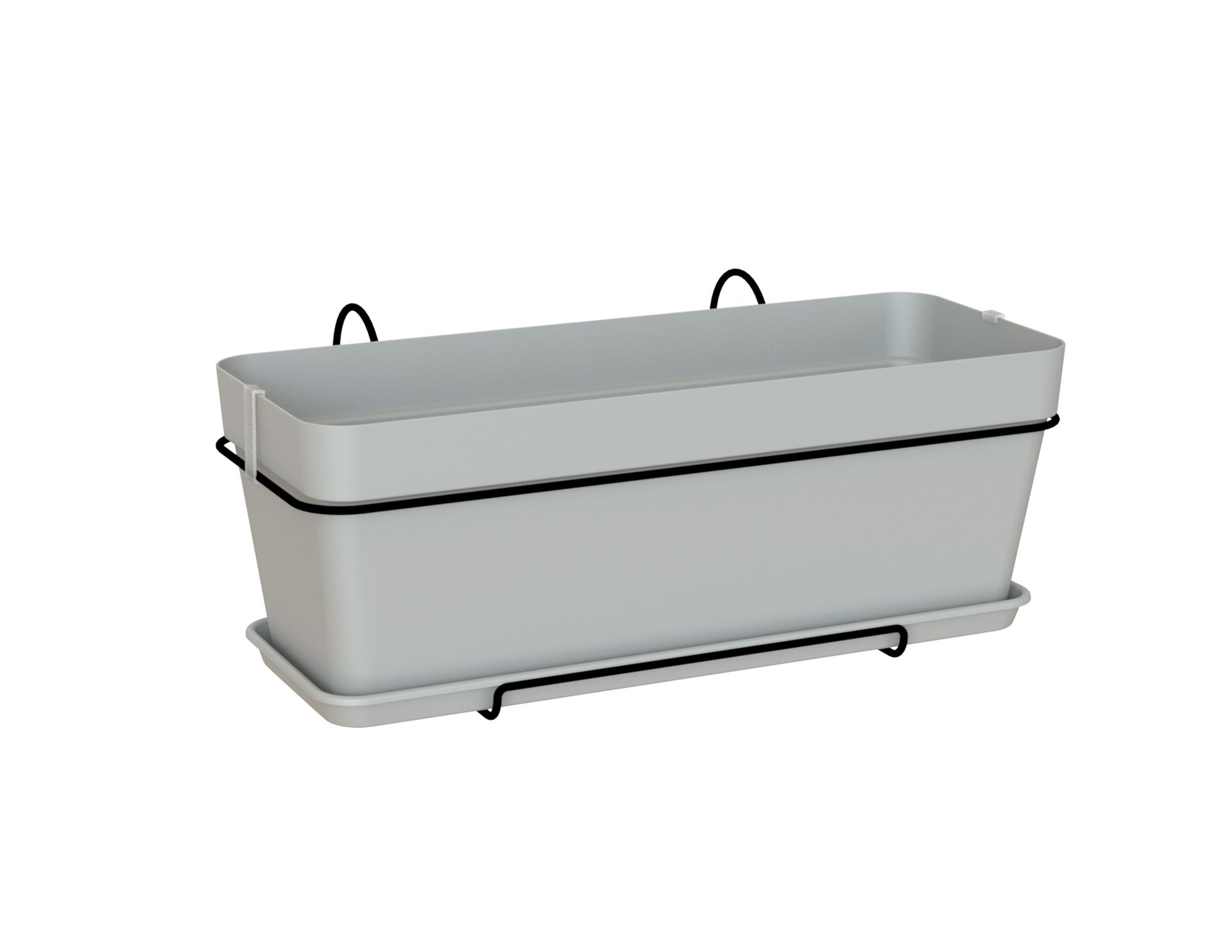 Juego de macetero y soporte de polipropileno capri gris 50.2 cm