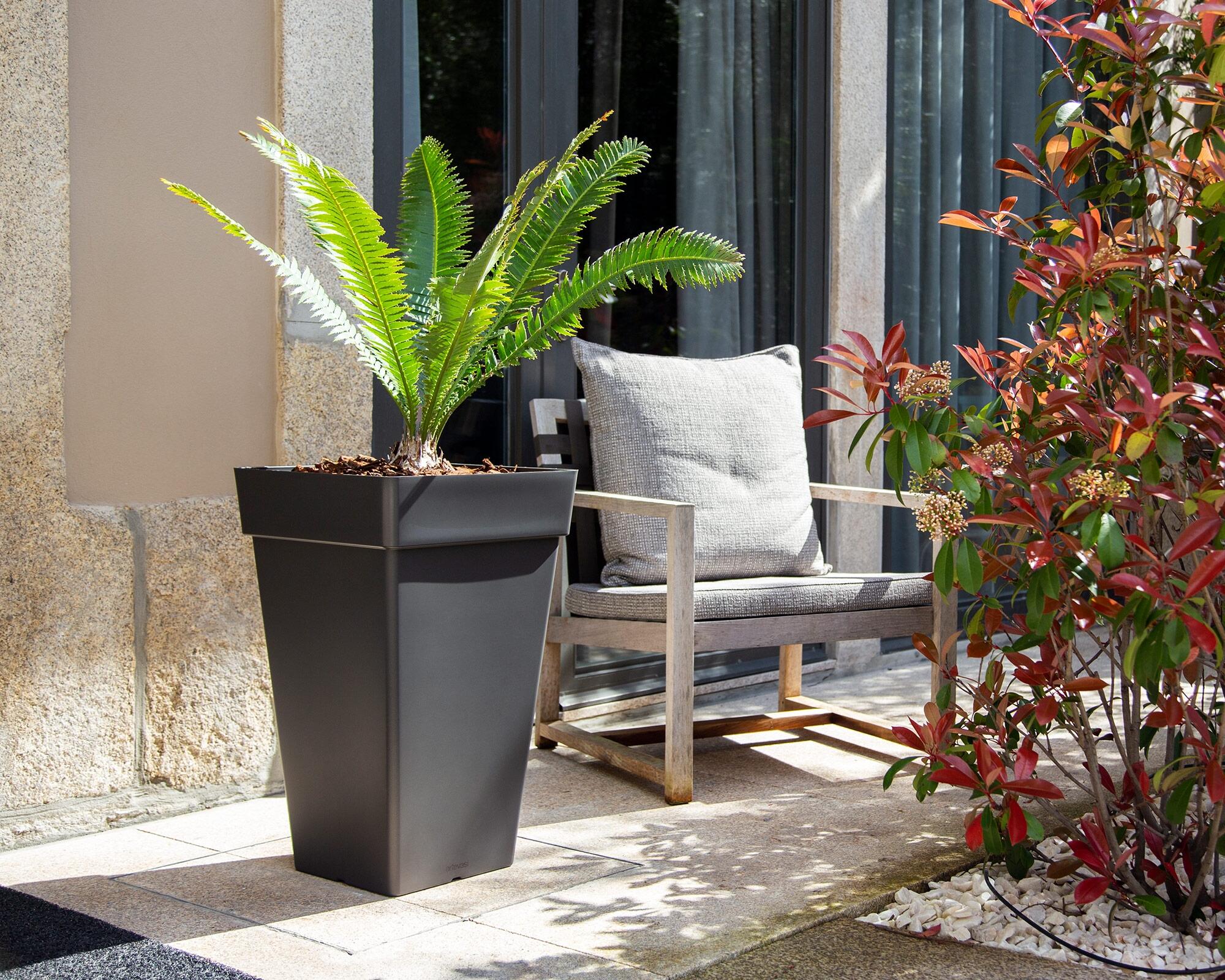 Vaso capri quadrado alto 65cm antracite - 4