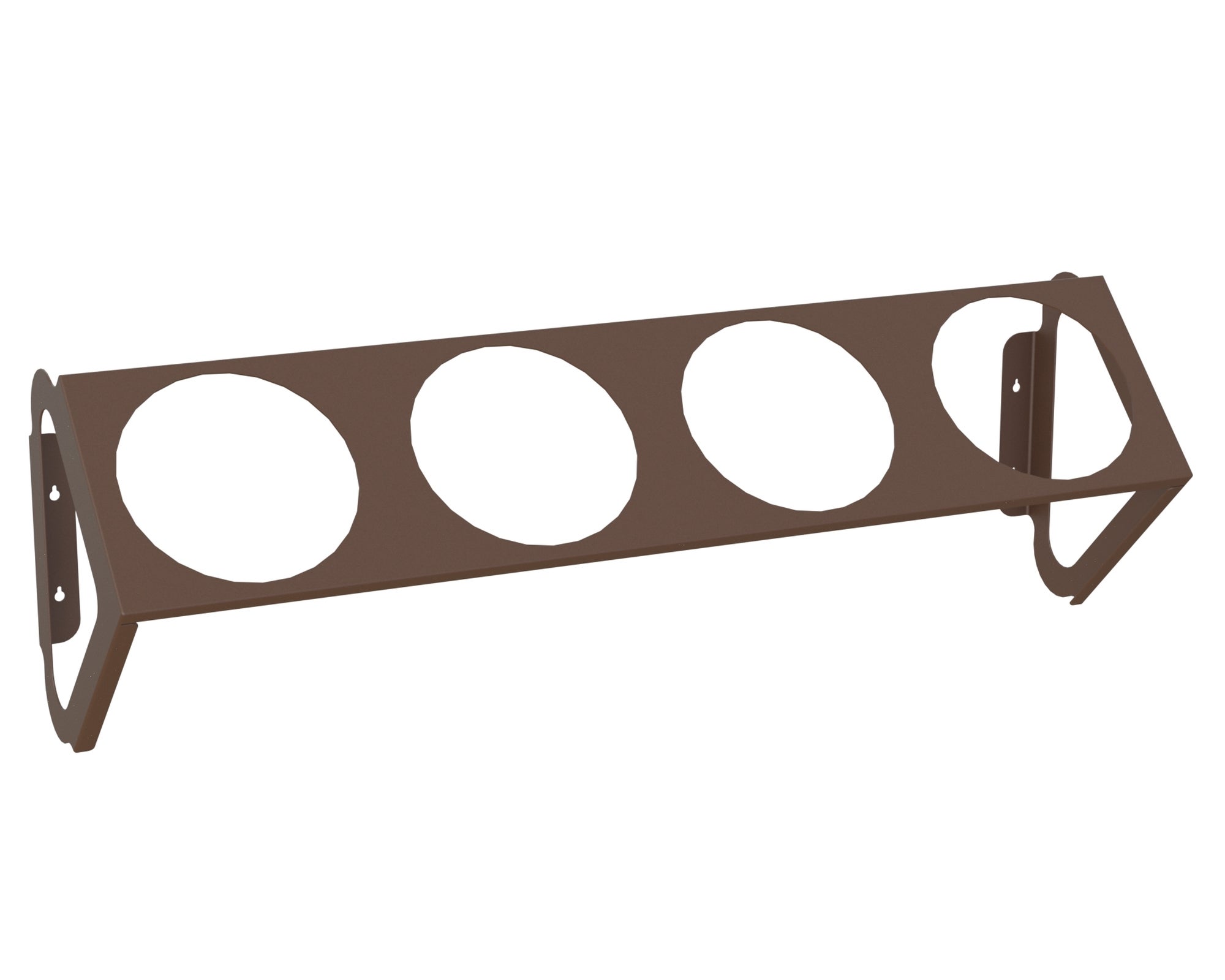Soporte 4 macetas recife para pared de acero pintado con epoxi marrón 103x2.5 cm