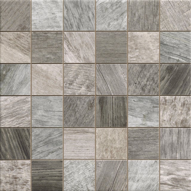 Suelo/Azulejo porcelánico Sequoia Mosaic efecto madera ash 33x33 cm 1 m²/caja interior/exterior