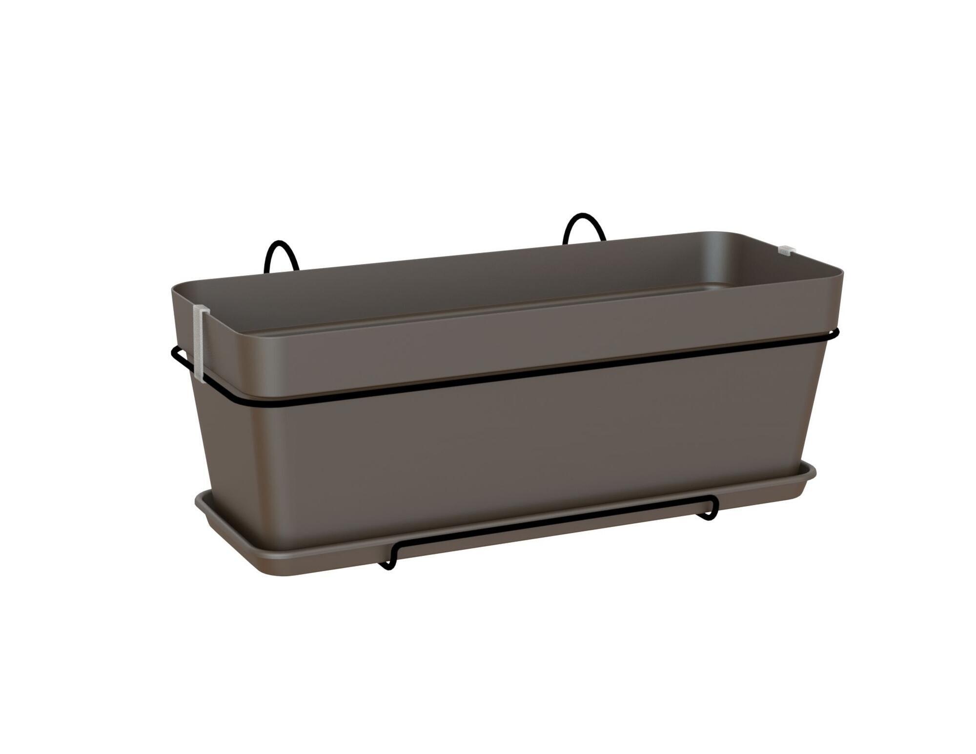 Juego de macetero y soporte de polipropileno capri marrón 50.2 cm