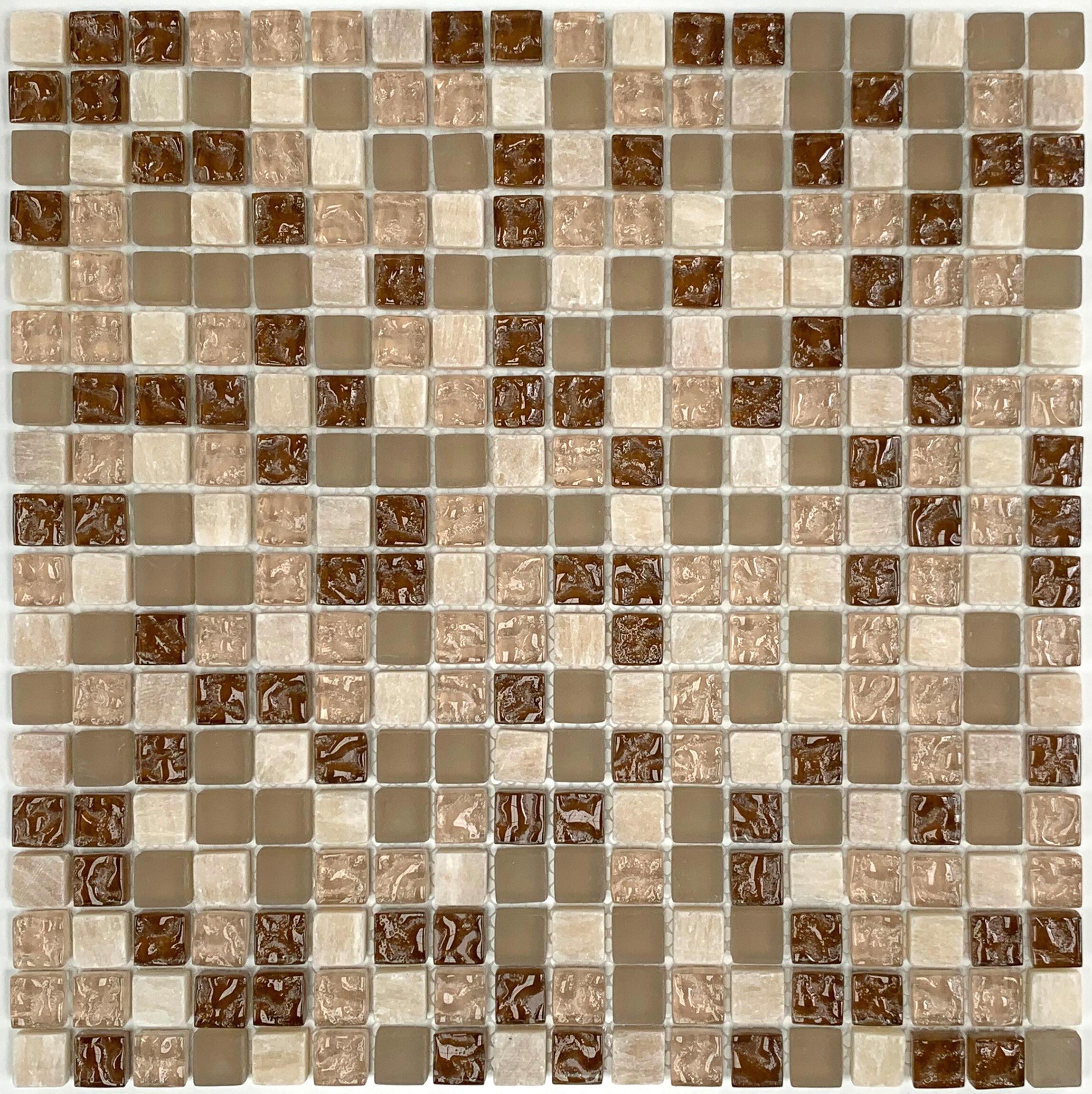 Azulejo mosaico mármol lagos efecto vidrio beige 30x30 cm