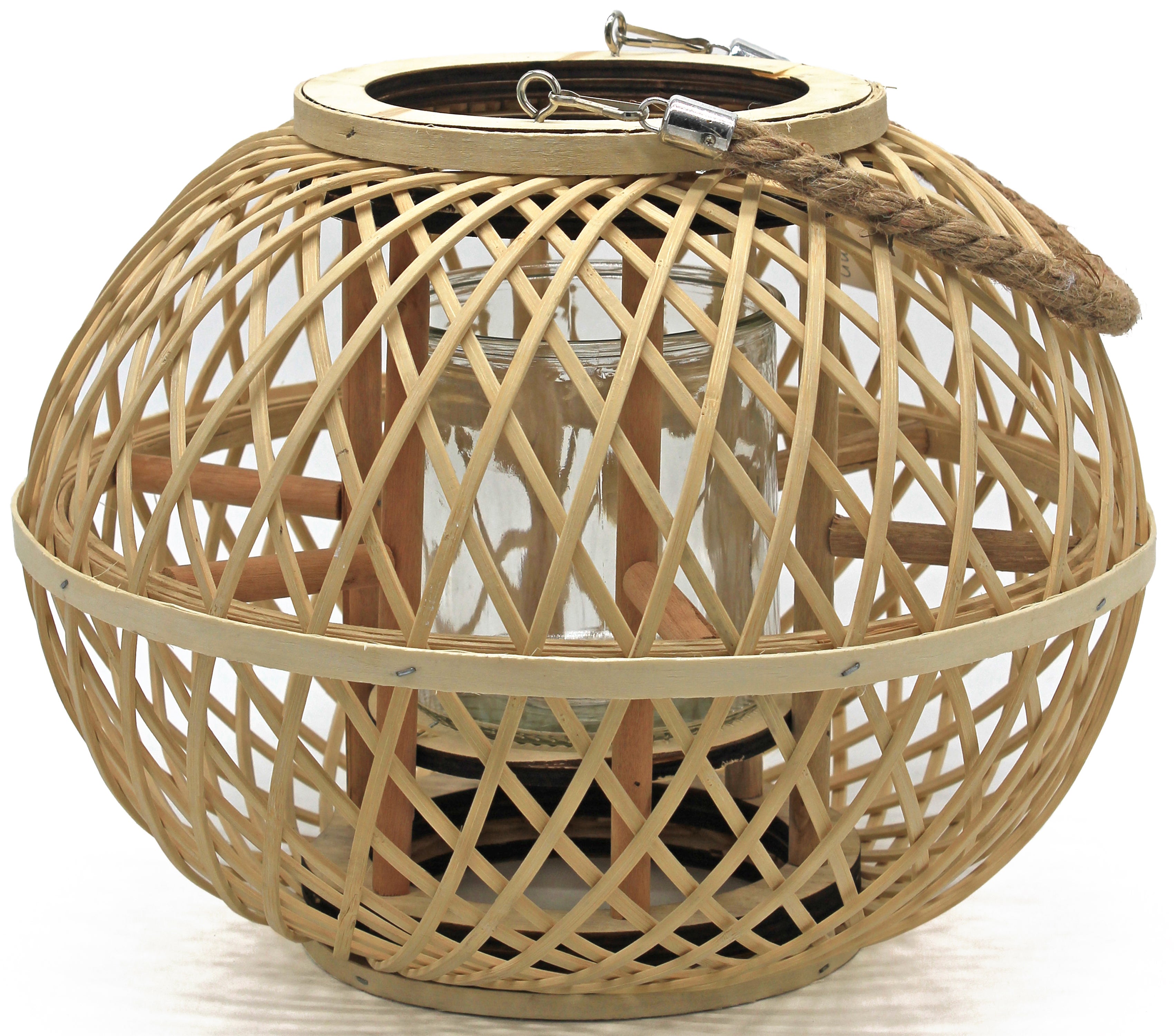 Farolillo de mimbre redondo 33x25 cm