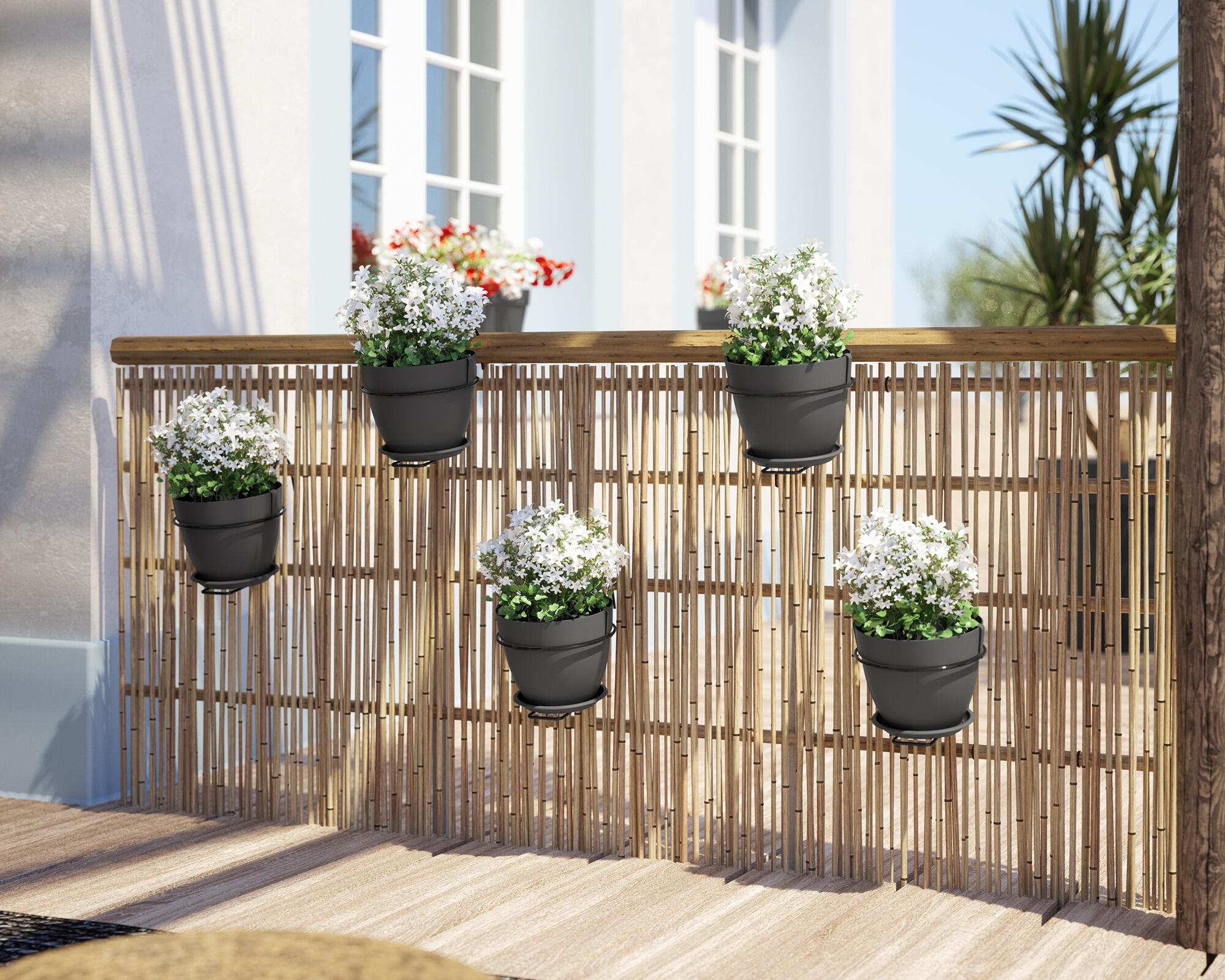 Portavaso con supporto ARTEVASI Capri campana in polipropilene antracite H 20 x ø 20 cm - 2