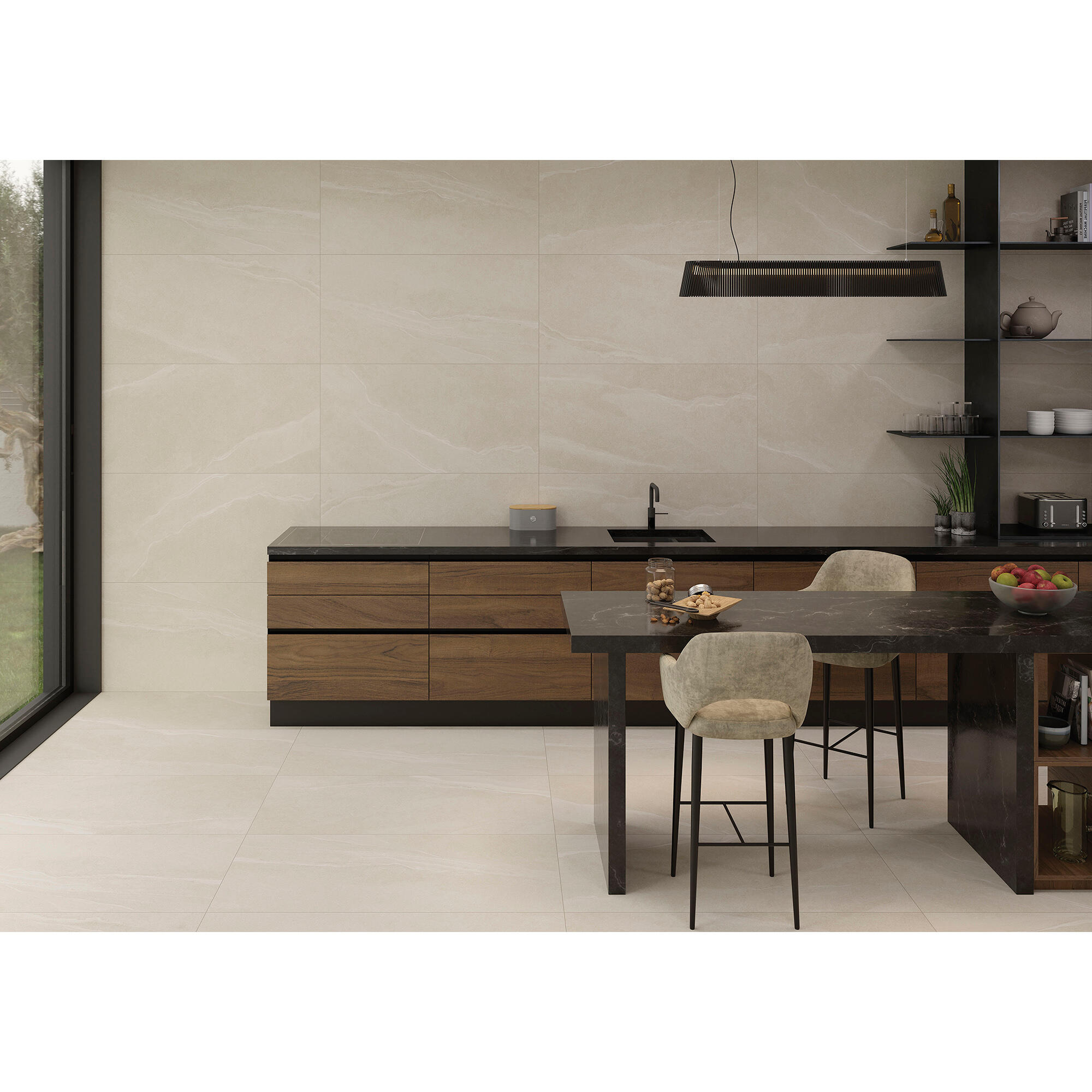 Suelo porcelánico Concert efecto mármol ivory 60x120 cm C1 | Leroy Merlin