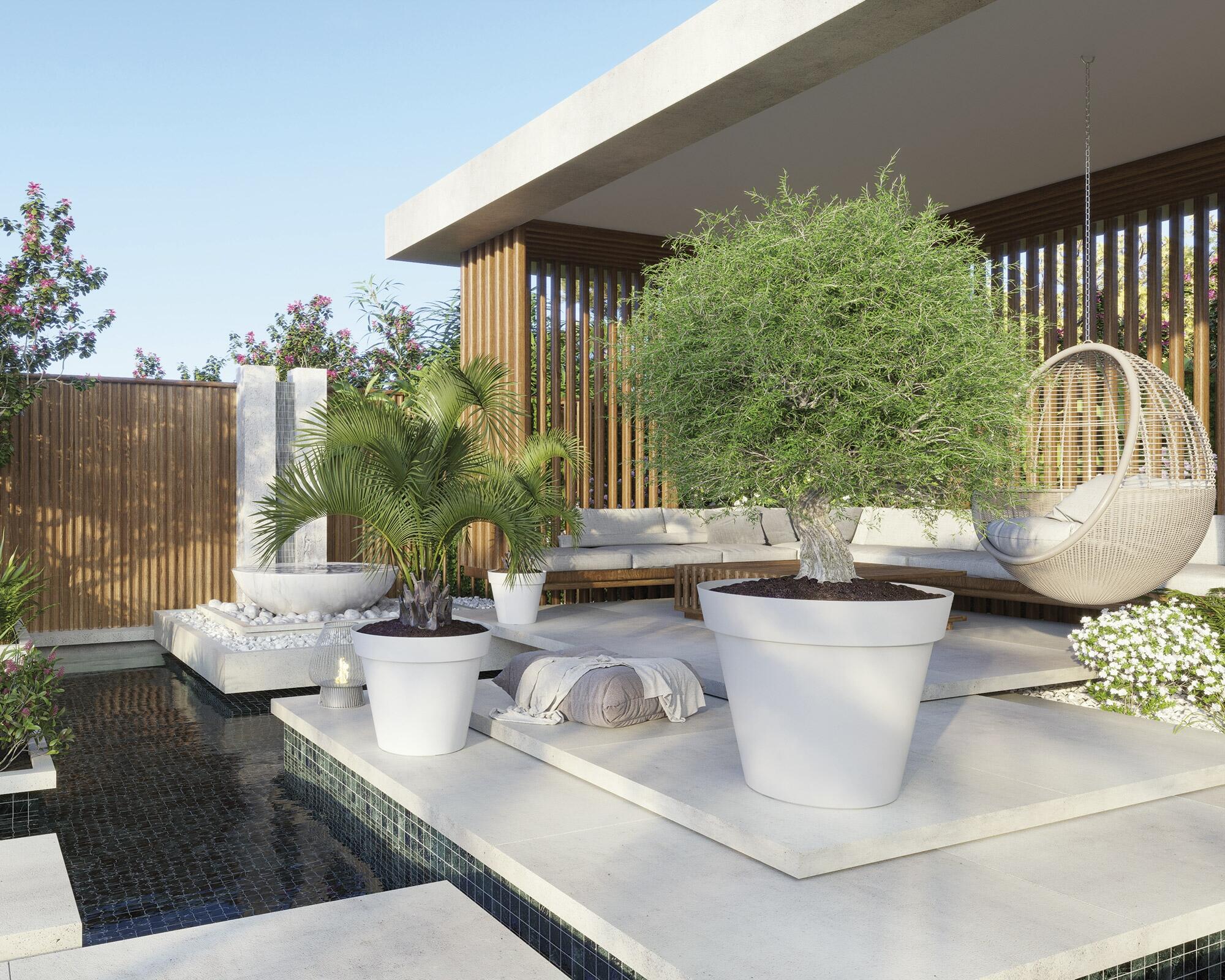 Vaso de plástico CAPRI D35CM ANTRACITE - 7