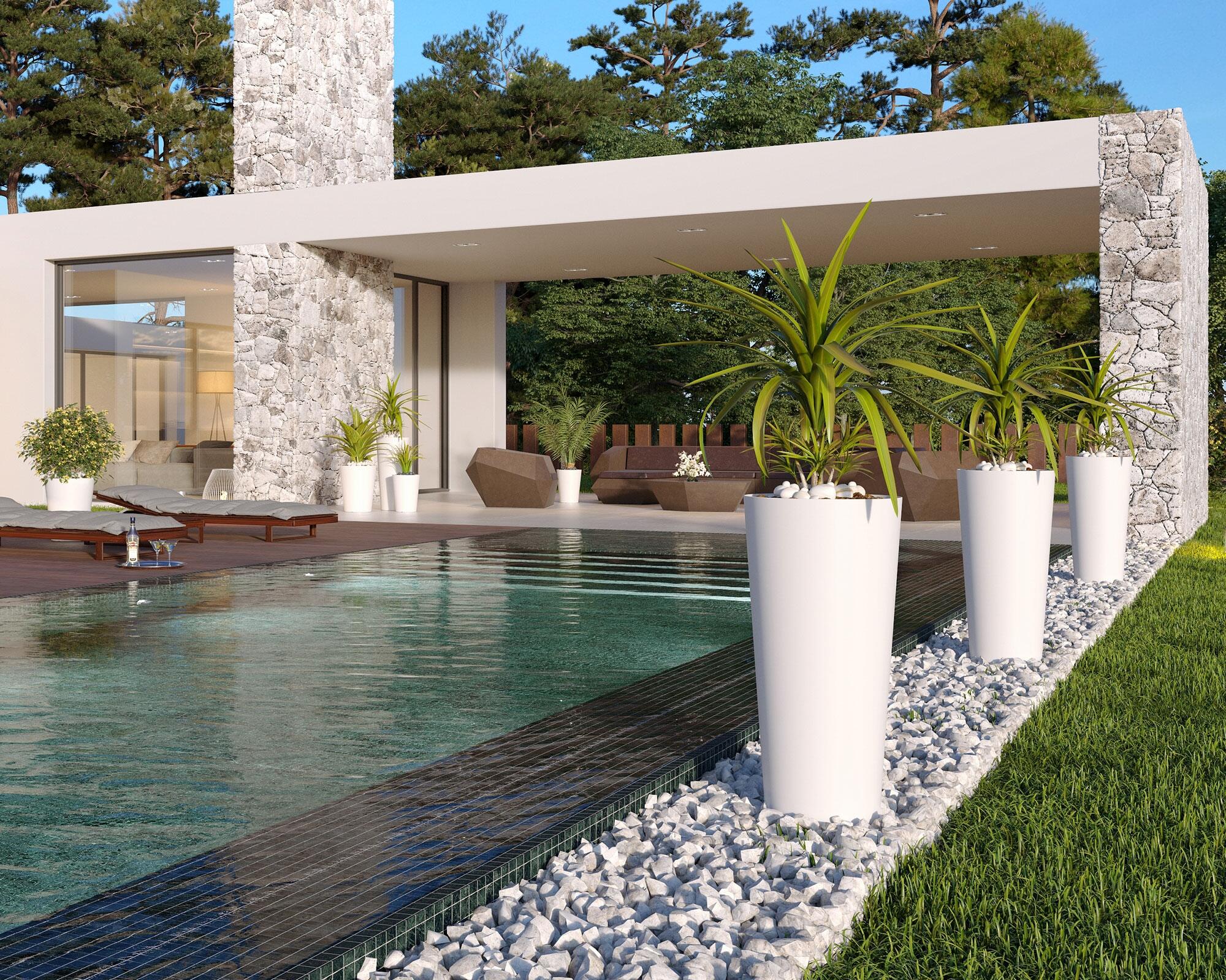 Vaso de resina PORTO ALTO 80CM VERDE SECO - 8