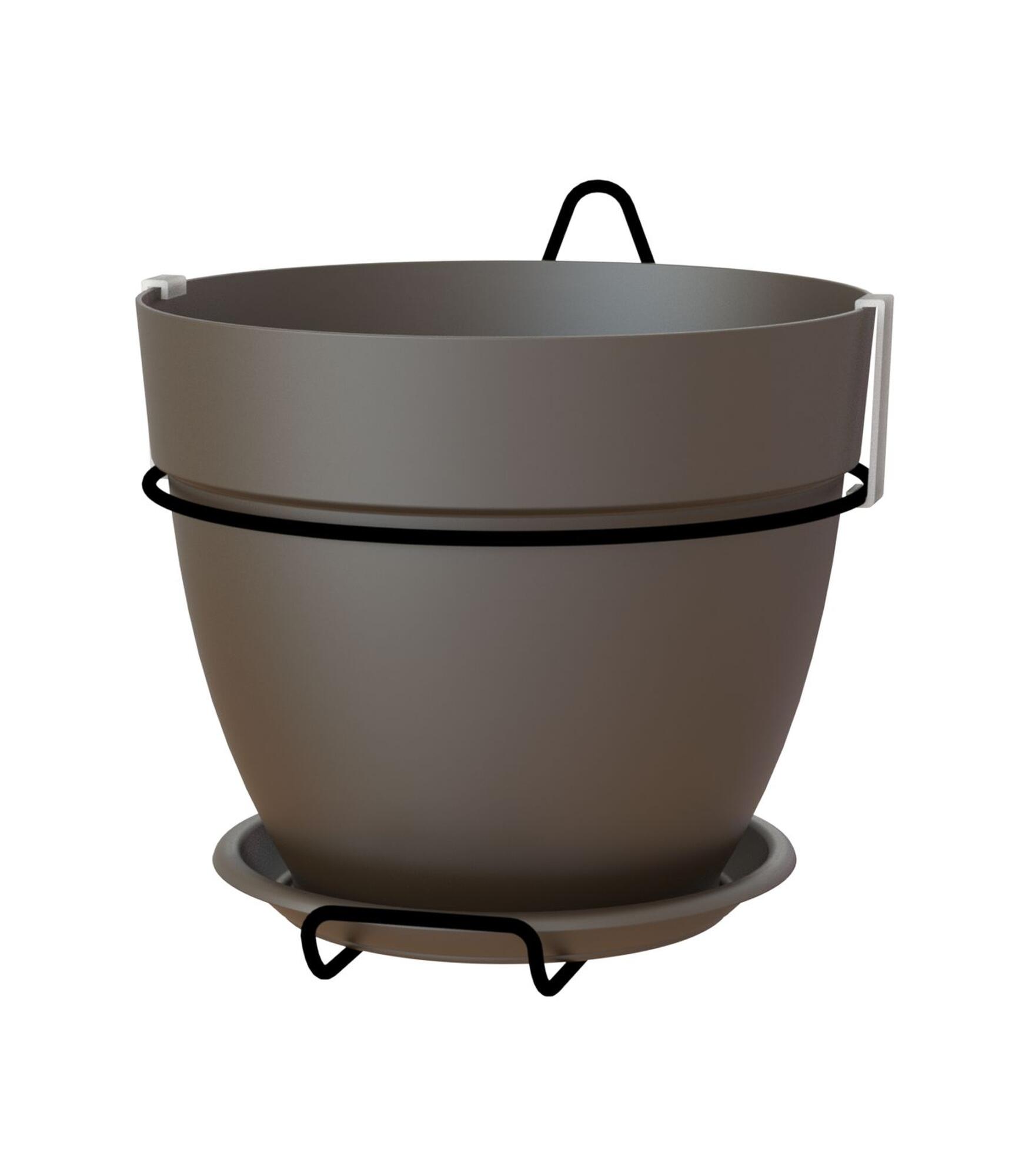 Kit de macetero y soporte para pared de polipropileno capri bronce 20x20x19 cm