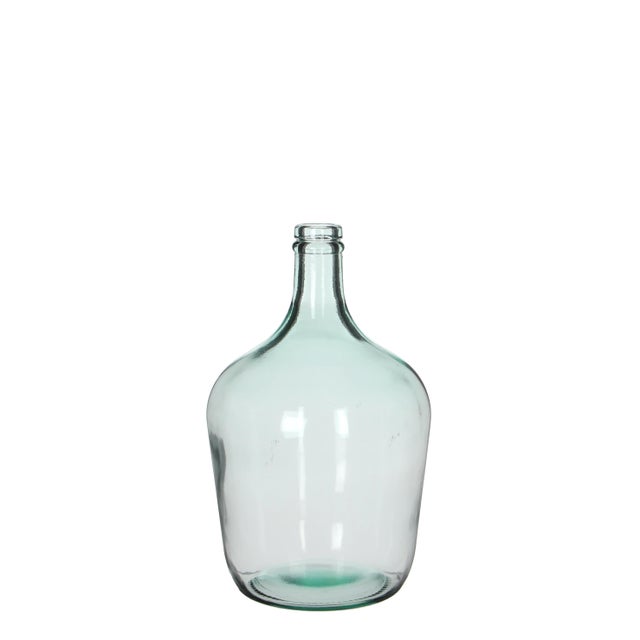 Jarrón botella de vidrio mineral Diego transparente 30x18 cm