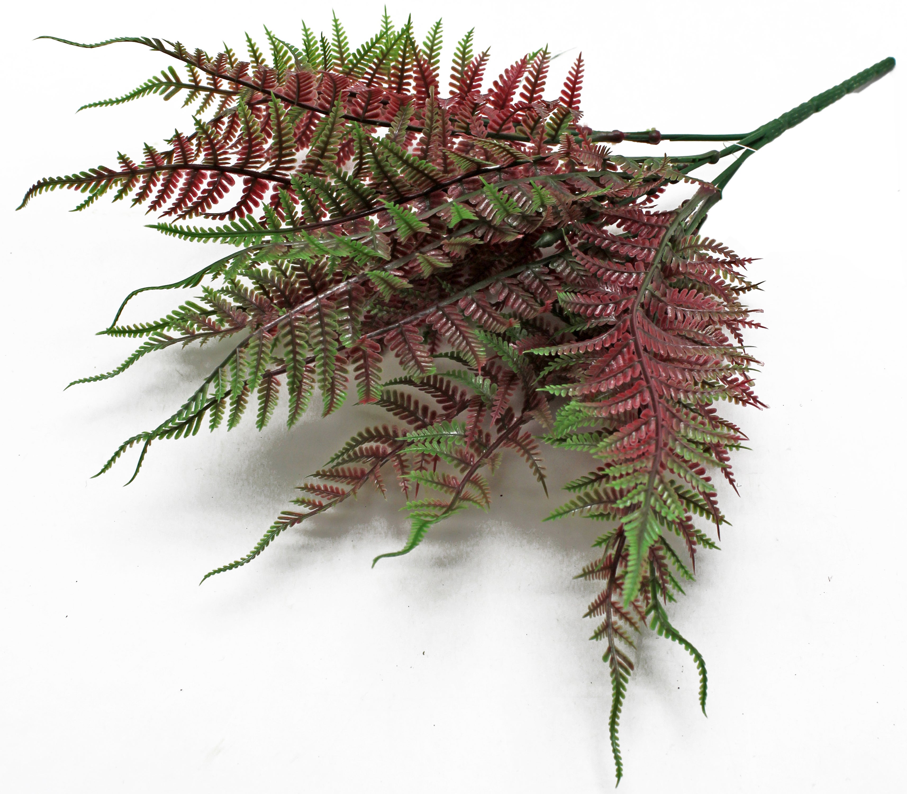 Colgante artificial helecho de exterior de 37 cm granate