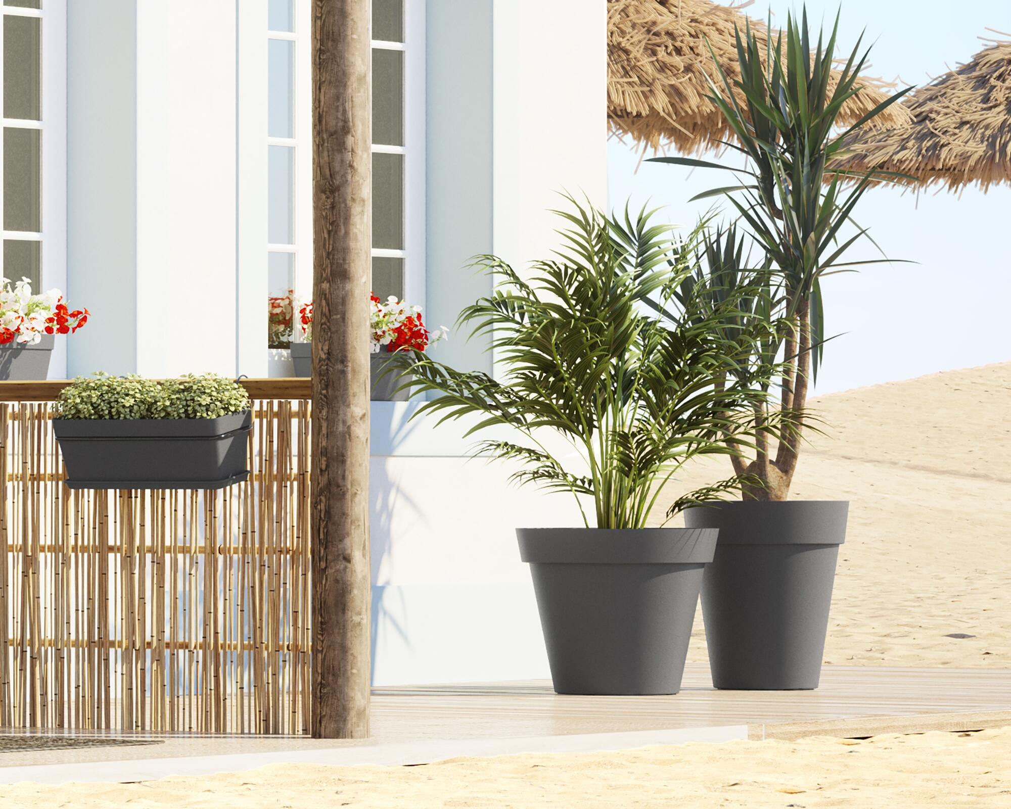 Vaso Capri ARTEVASI in polipropilene antracite H 56 x ø 56 cm - 5