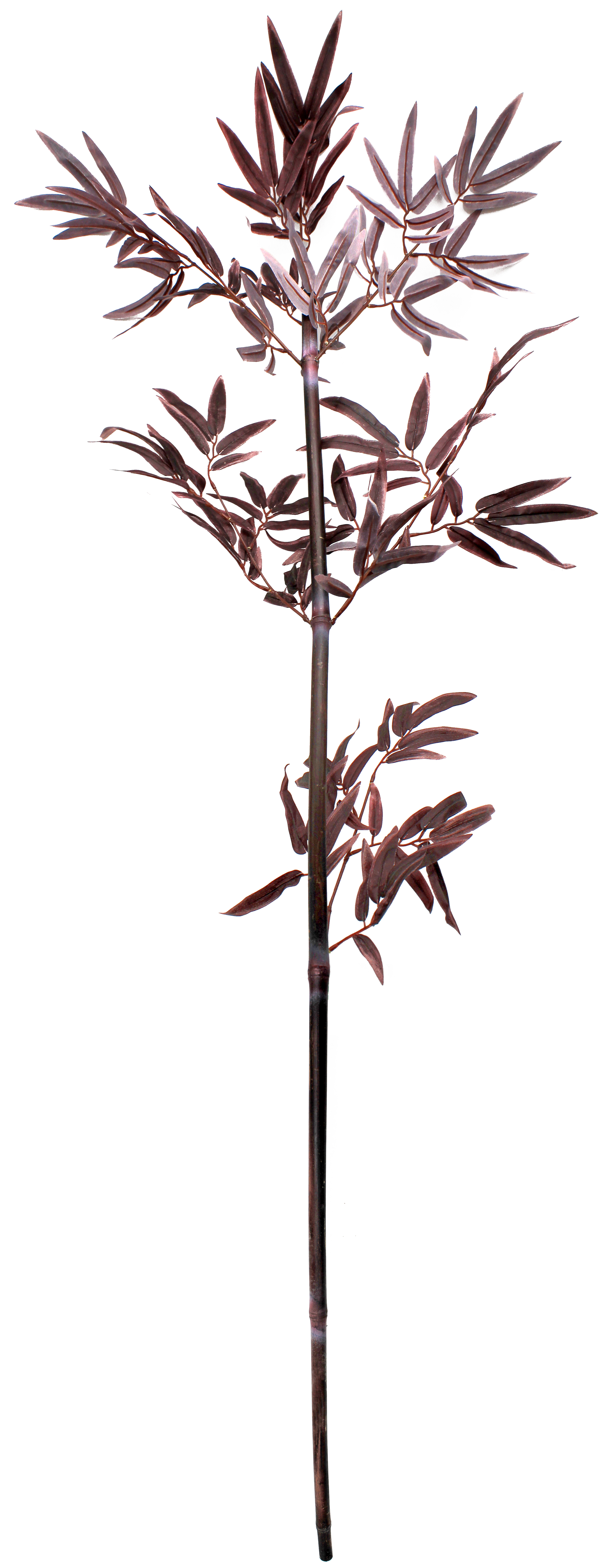 Rama artificial de hojas de bambú rojiza de 135 cm de altura