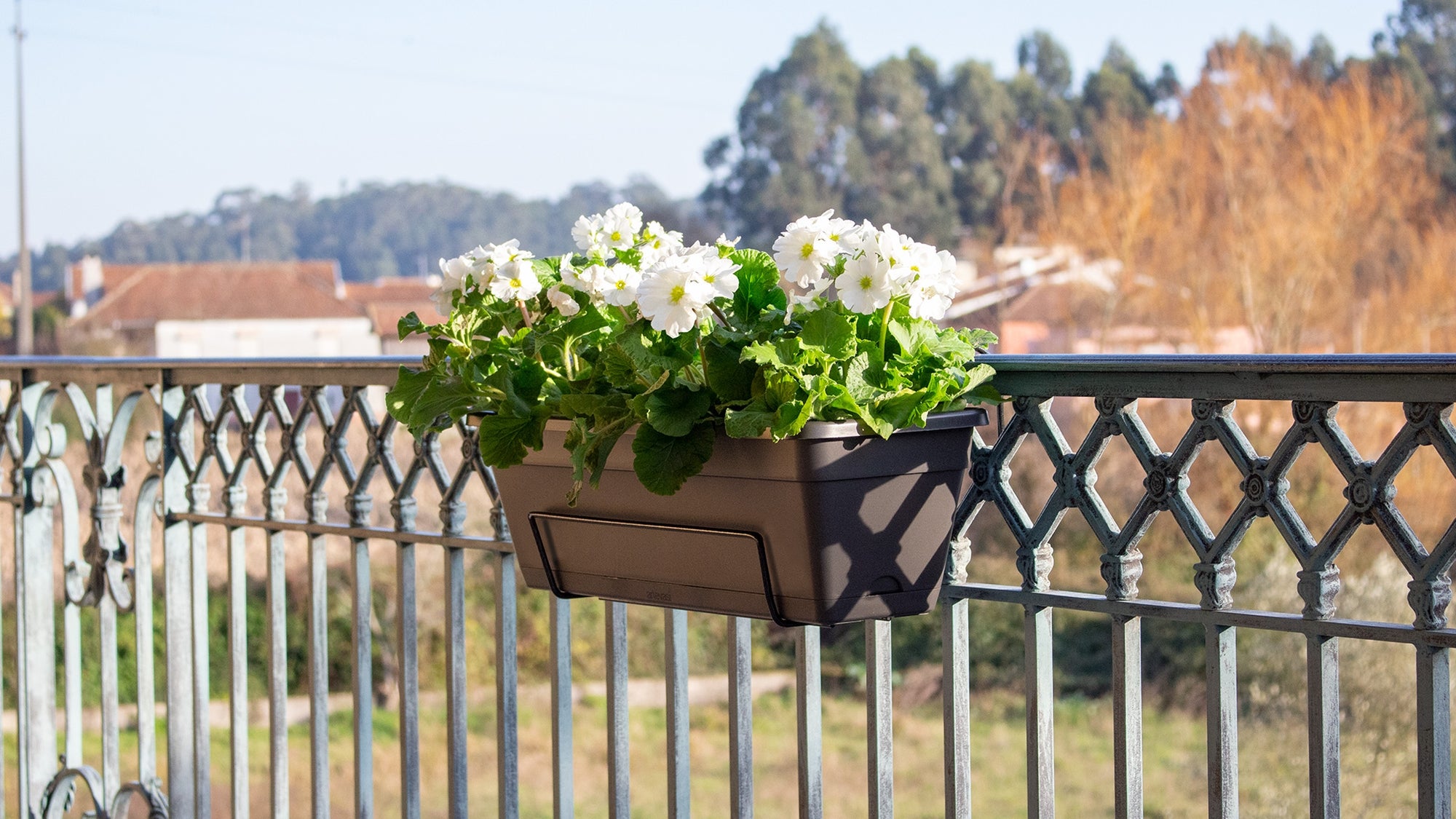 Suporte de vaso para varanda SEGURO LARGO 42X18CM PRETO - 3