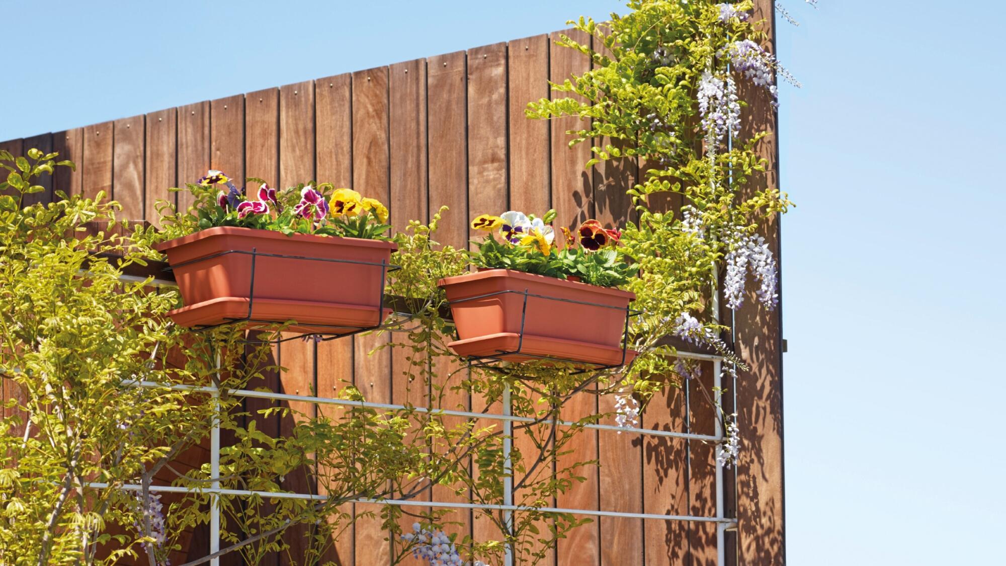 Kit jardinera y plato VENEZIA antracita 40x19,5x16,3cm - 2