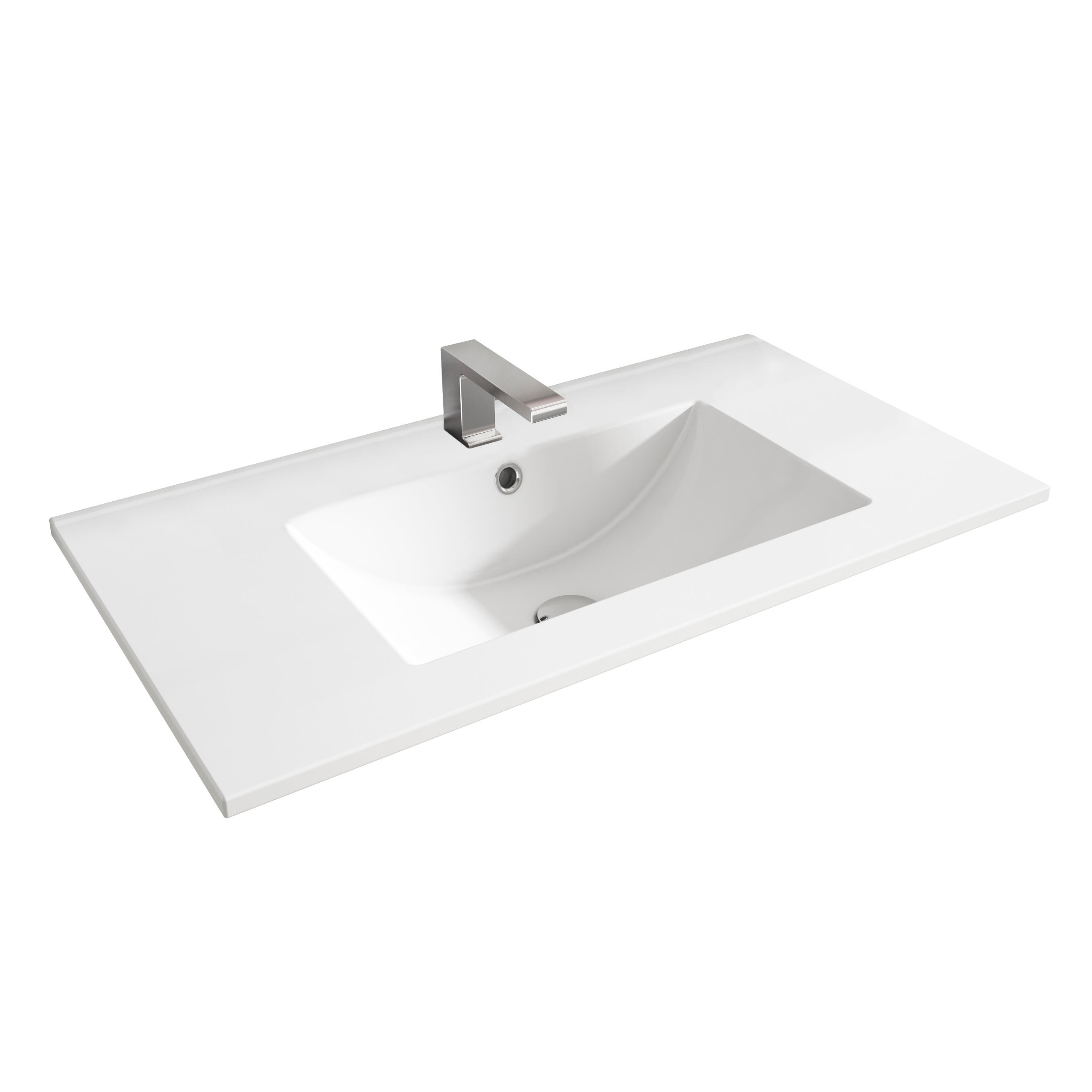 Lavabo encastrado viso blanco 61x18x46 cm