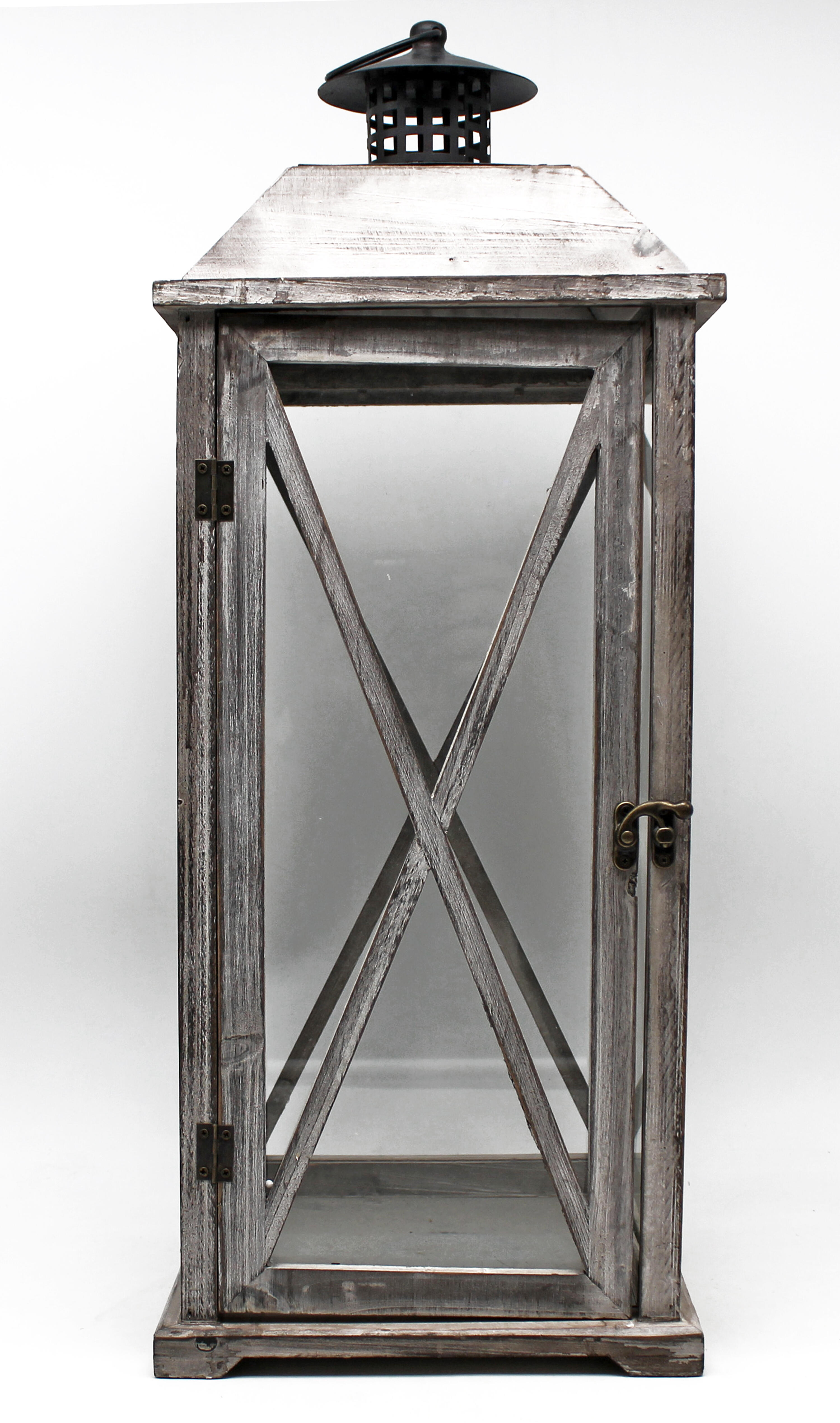 Farolillo para jardín natural de madera 23x59 cm