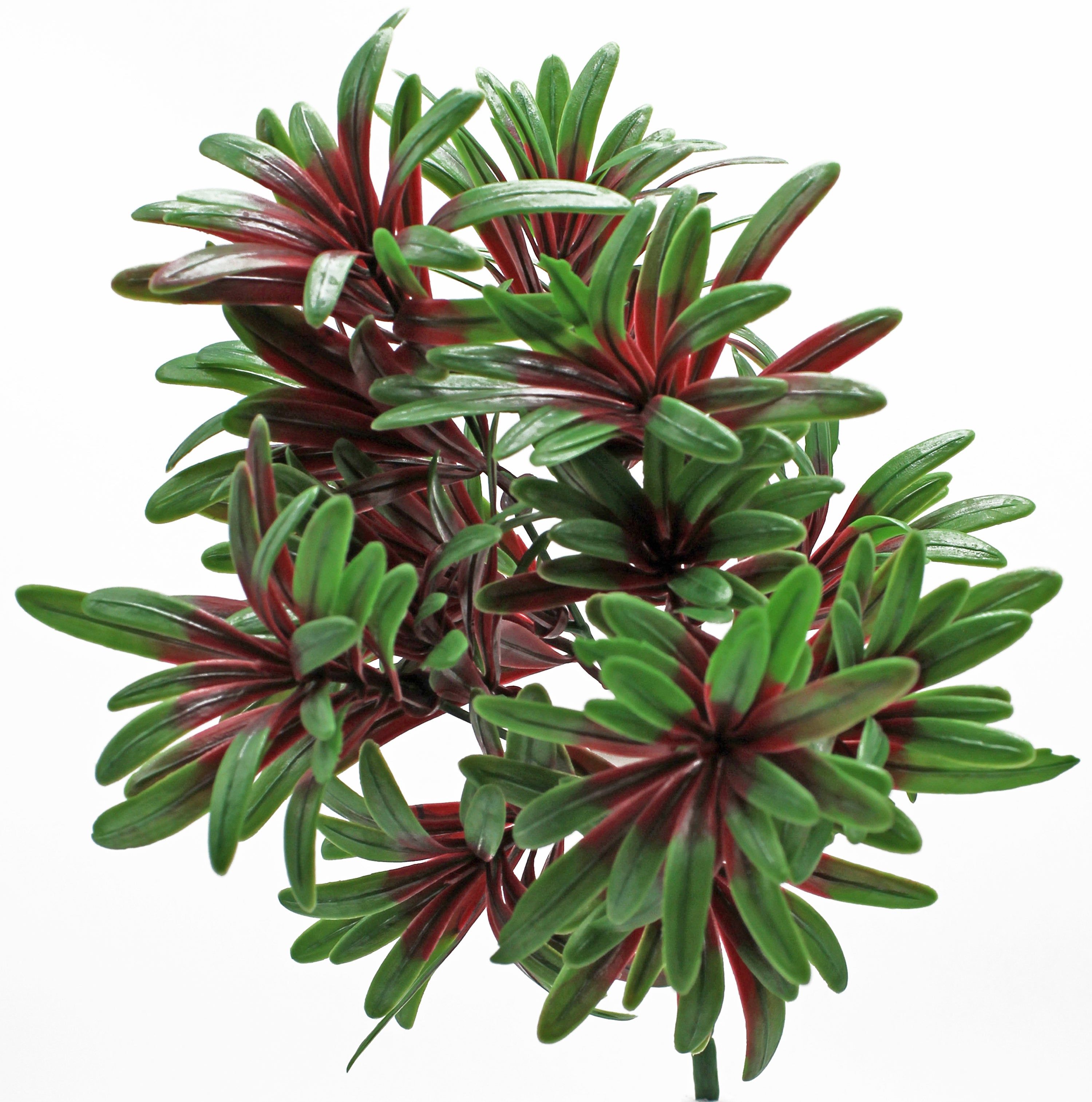 Colgante artificial bromelia de exterior de 30 cm granate