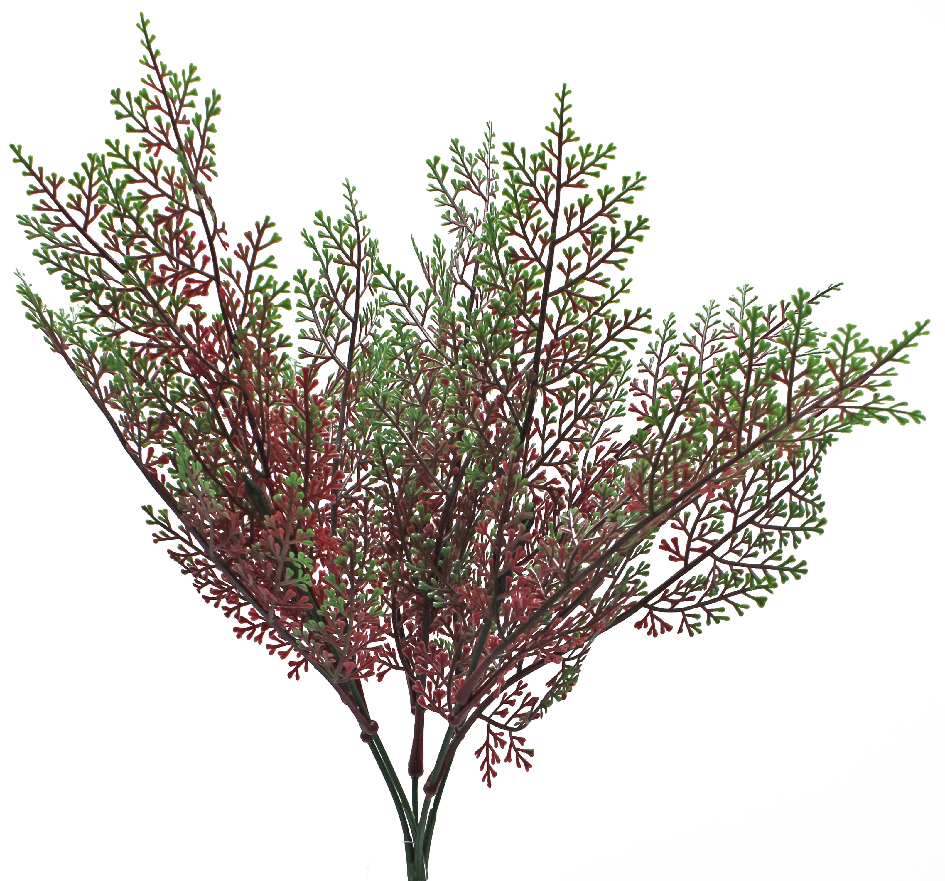 Colgante artificial helecho de exterior de 33 cm granate