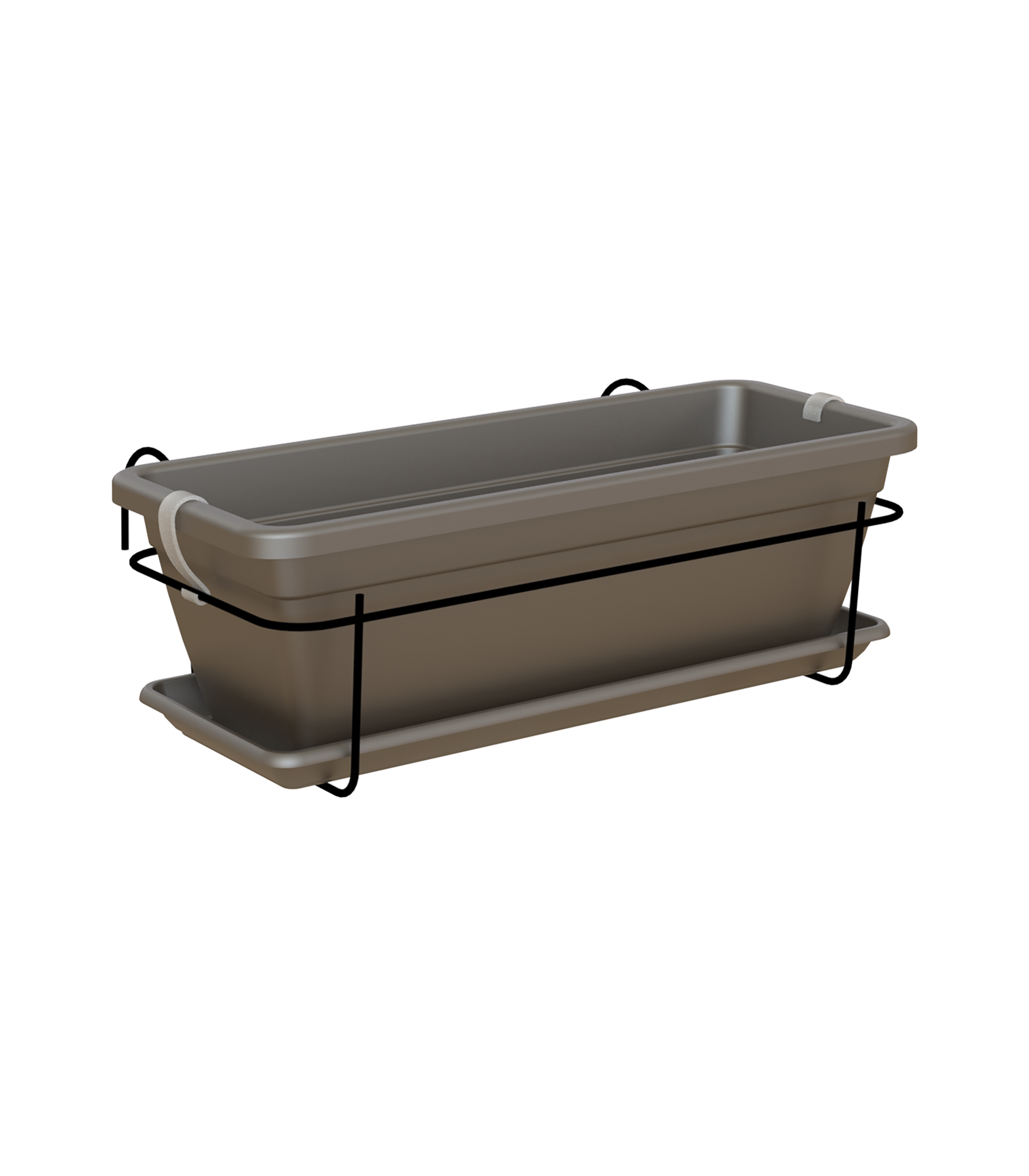 Kit jardinera y plato venezia bronce 50x19,5x16,3cm