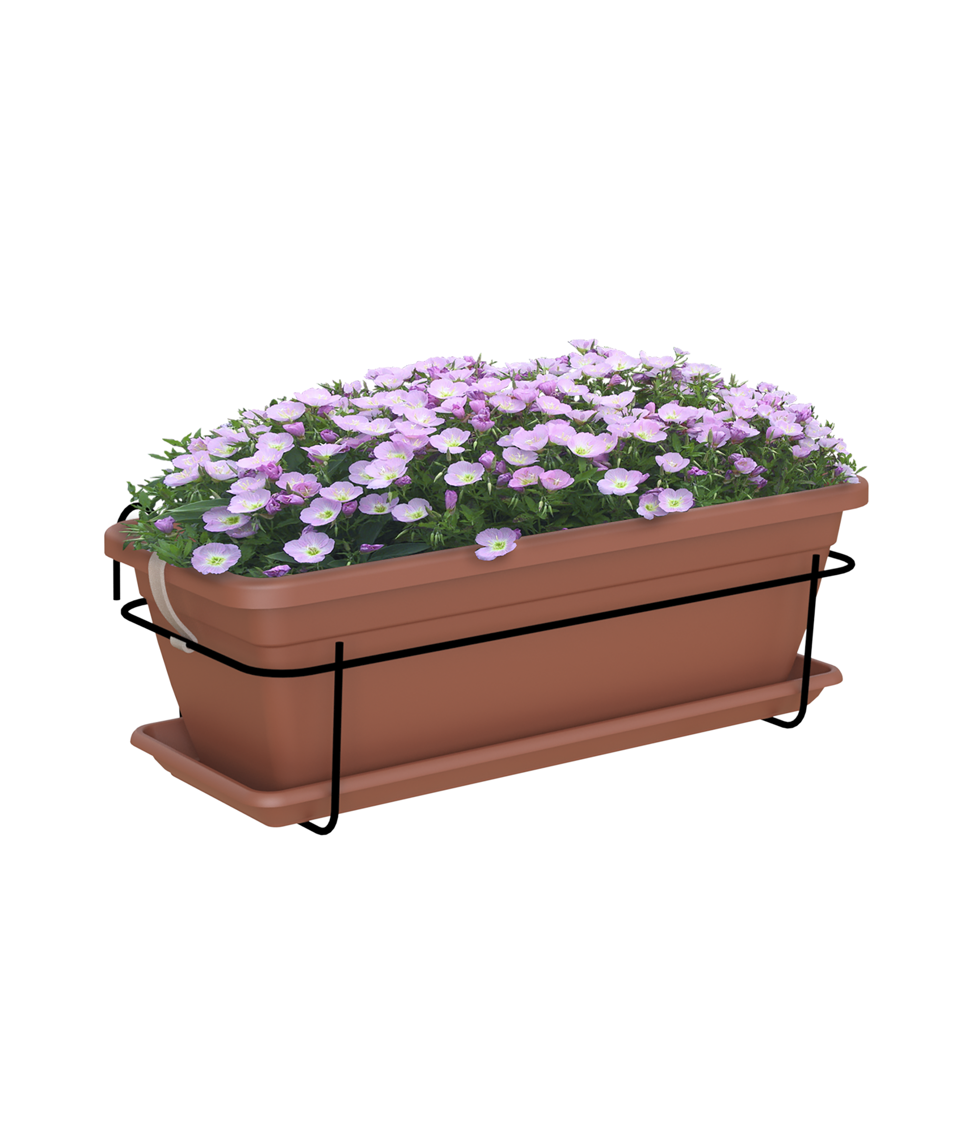 Kit jardinera y plato venezia terracota 40x19,5x16,3cm