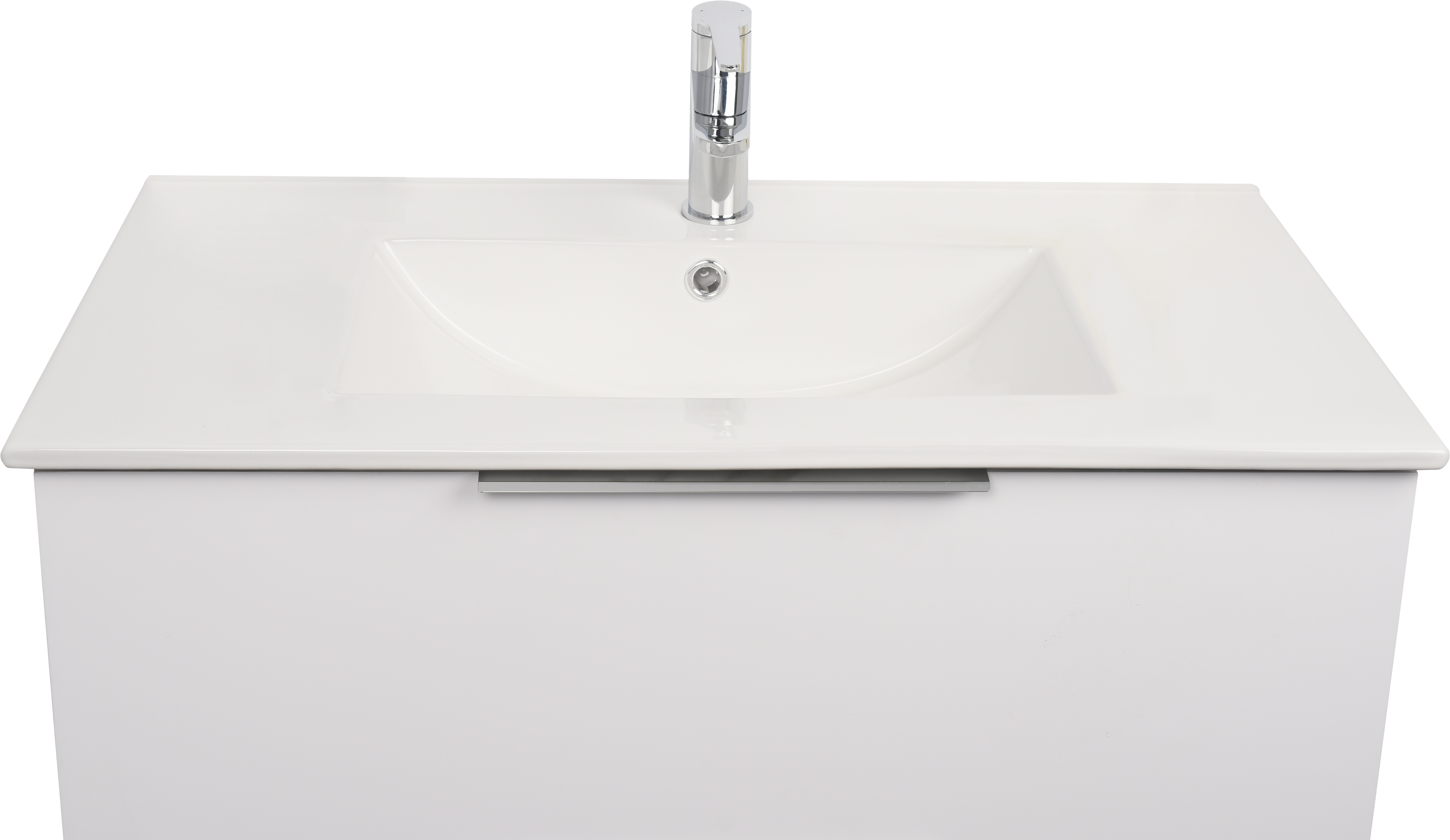 Lavabo a incasso rettangolare vasca centrale Essential L 81 x H 16 x P 46 cm in ceramica bianco lucido - 8