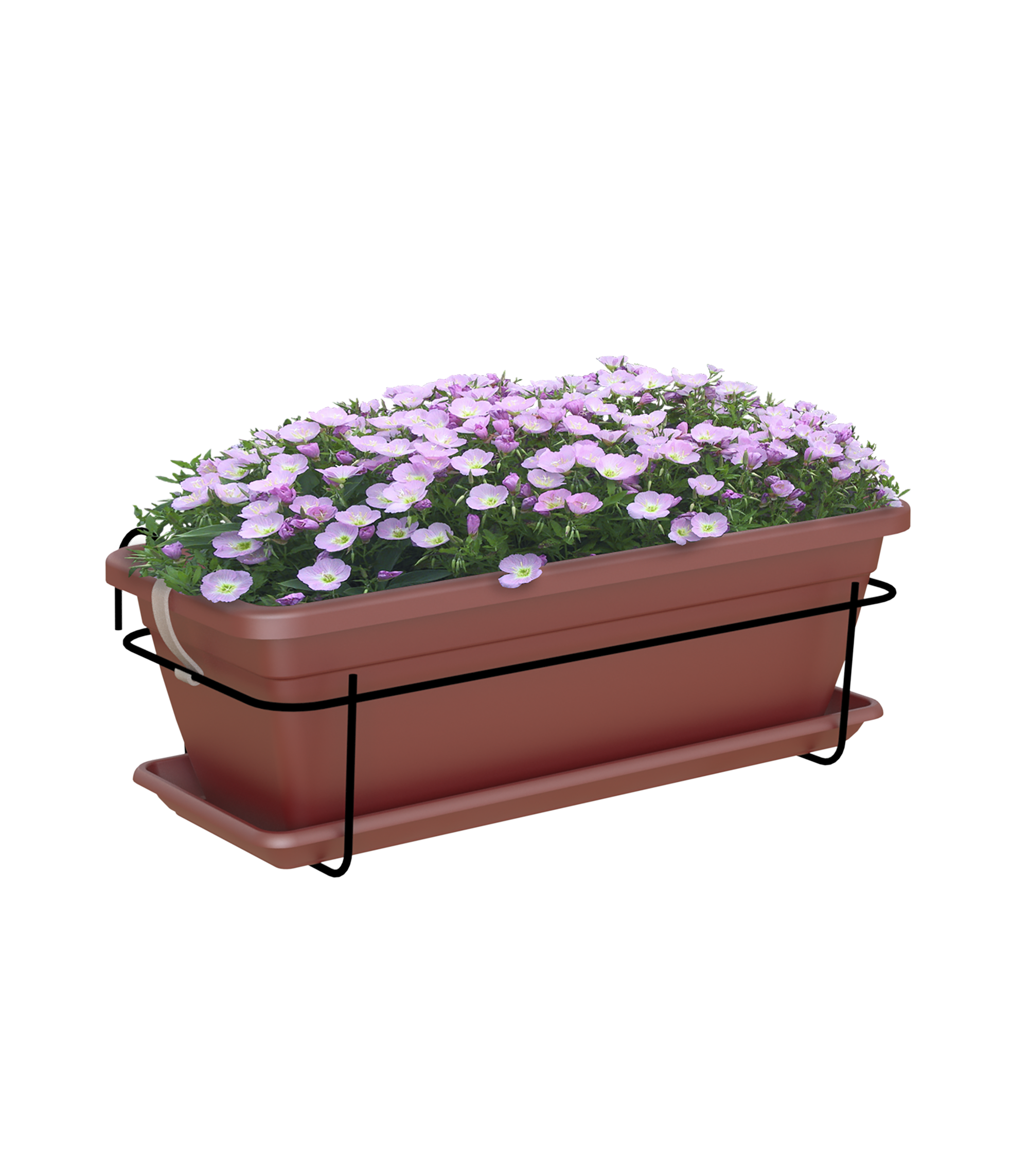 Kit jardinera y plato venezia rojo 50x19,5x16,3cm