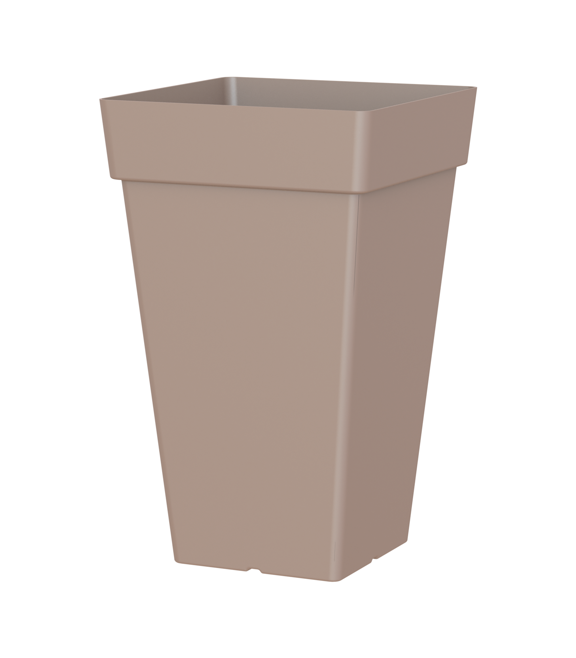 Maceta redonda de resina artevasi capri ø 40 cm y 65 cm altura marrón topo