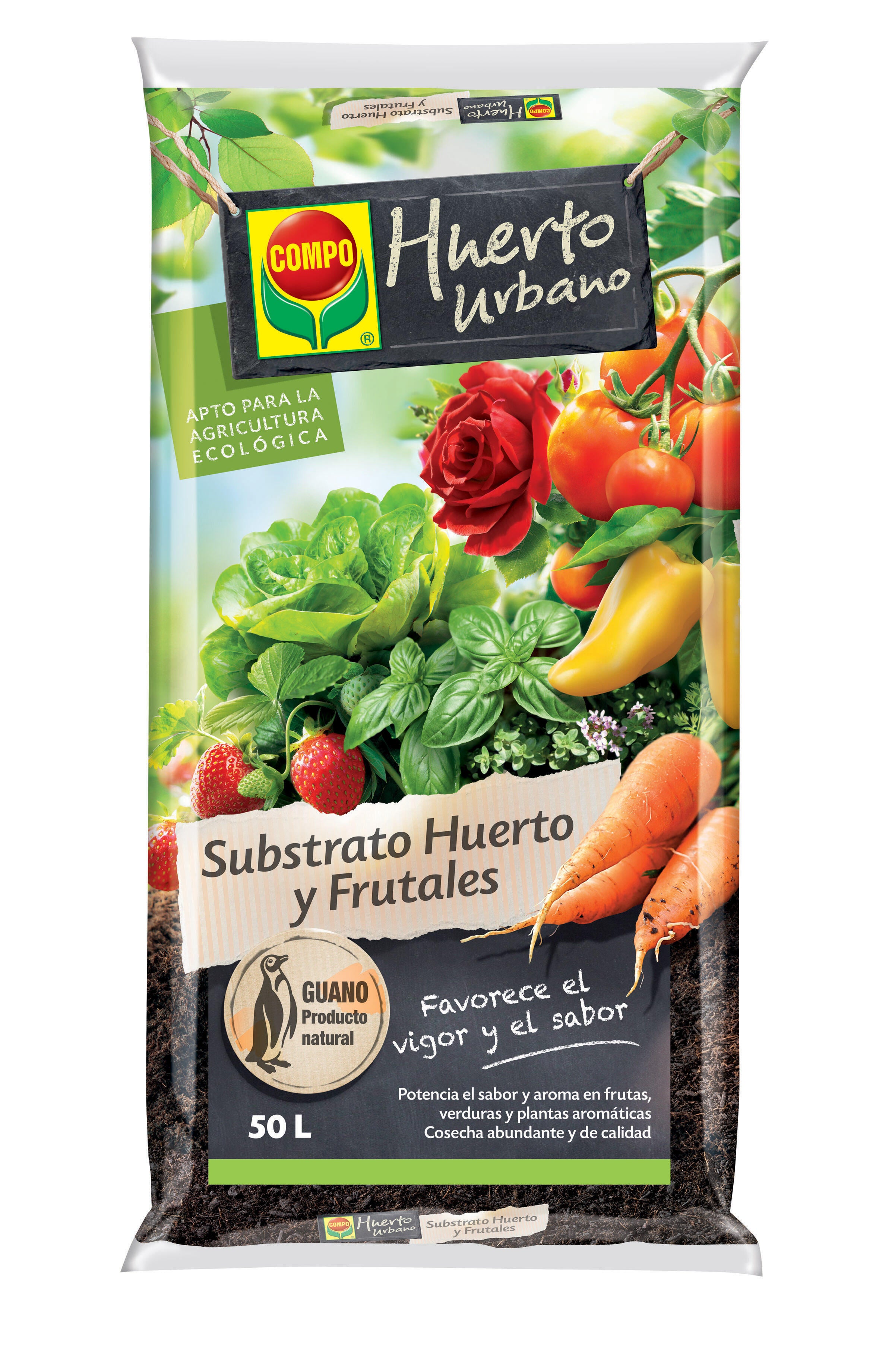 Sustrato para huerto/huerto urbano y frutales COMPO para uso ecológico 50L - 2