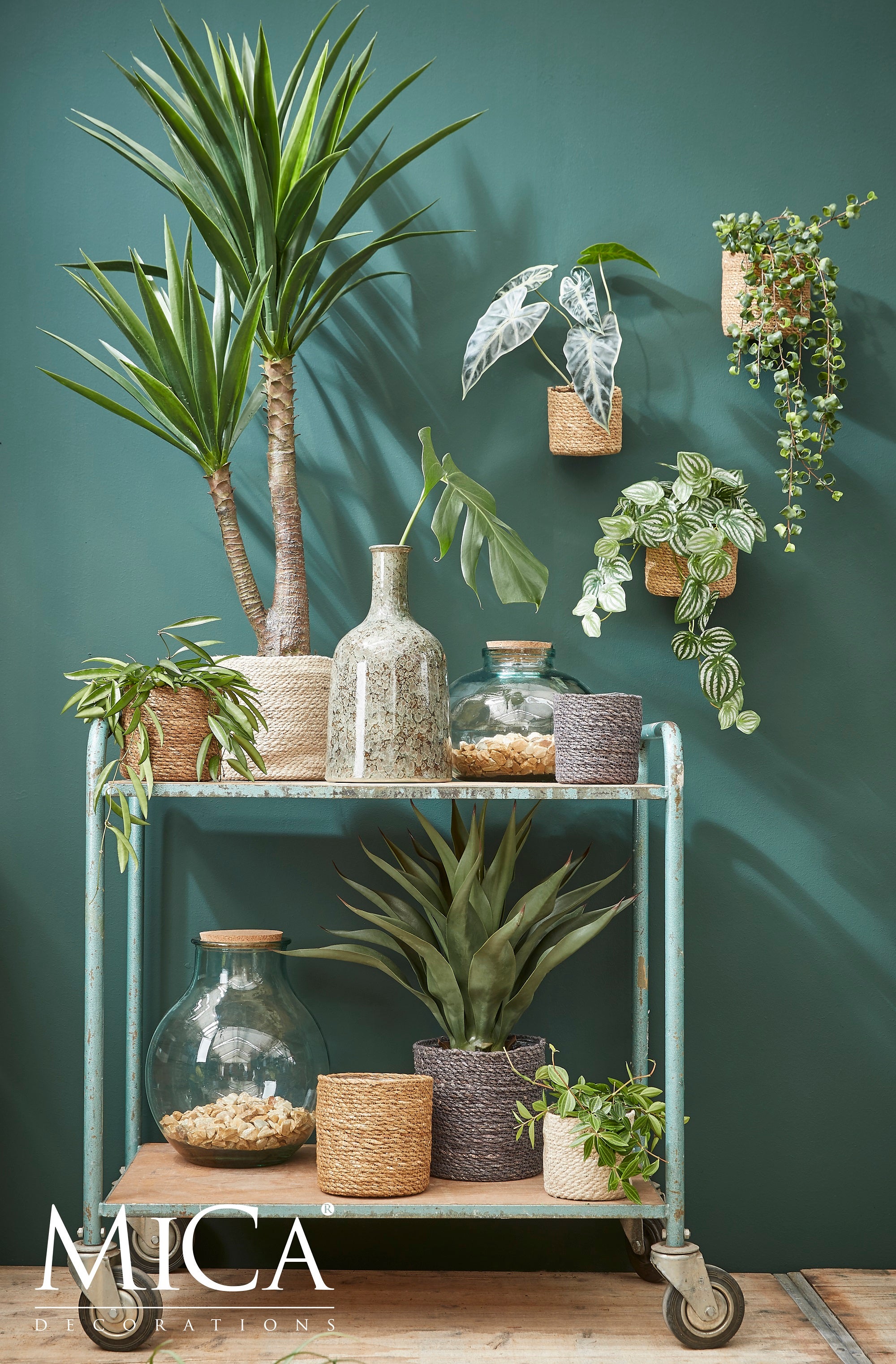 Planta artificial Yuca de 120 cm en maceta de 17 cm - 2