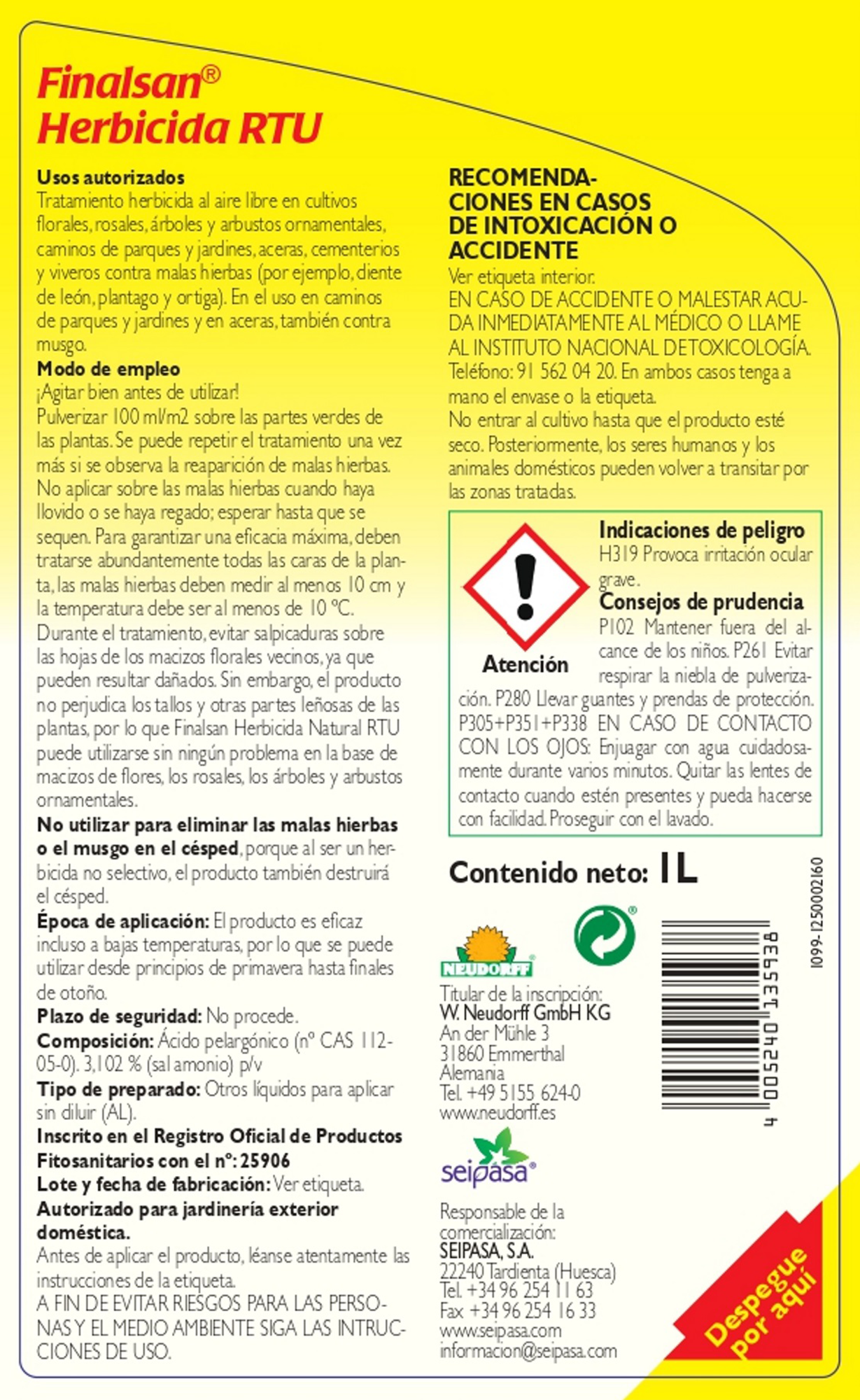 Herbicida Natural Finalsan NEUDORFF 1 L - 3