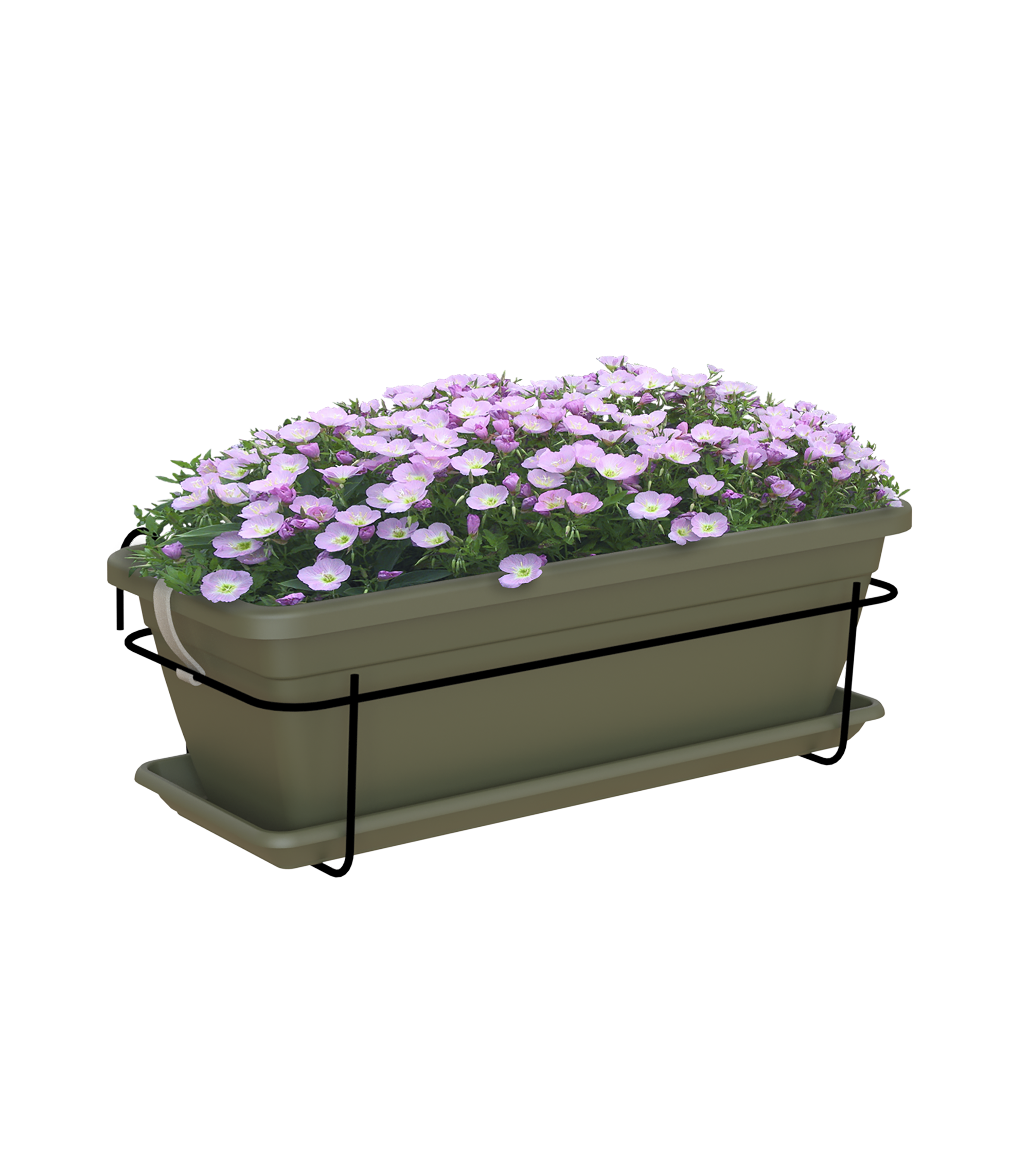 Kit de jardinera y soporte de polipropileno venezia verde 50x16.3 cm