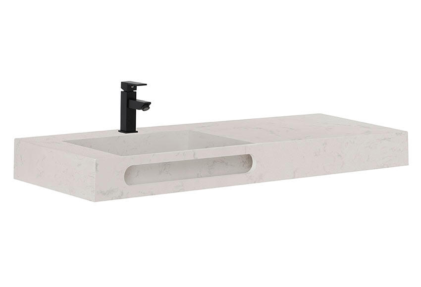 Lavabo suspendido zeus blanco 91x12x46 cm