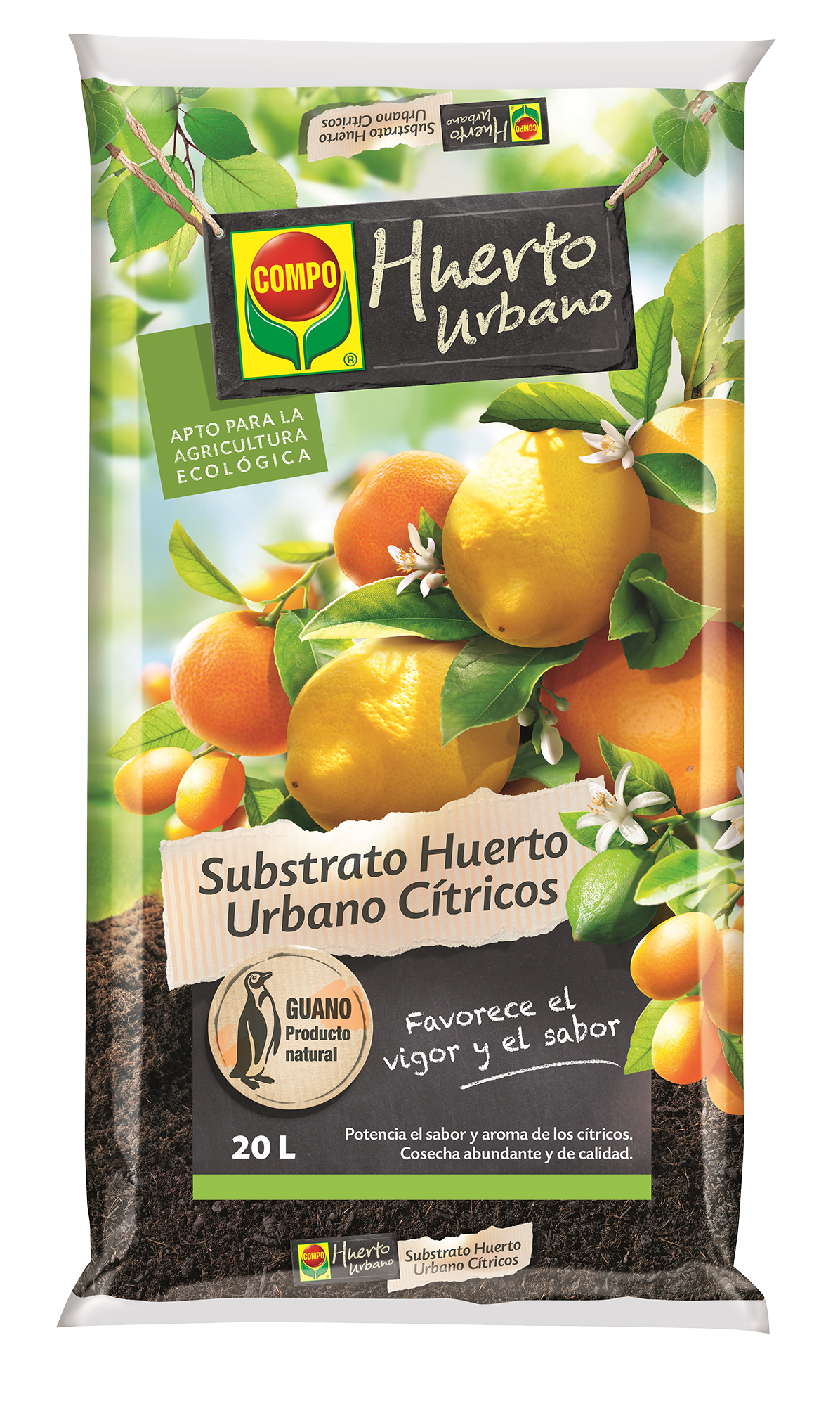 Sustrato para cítricos y olivos COMPO uso ecológico 20L - 2