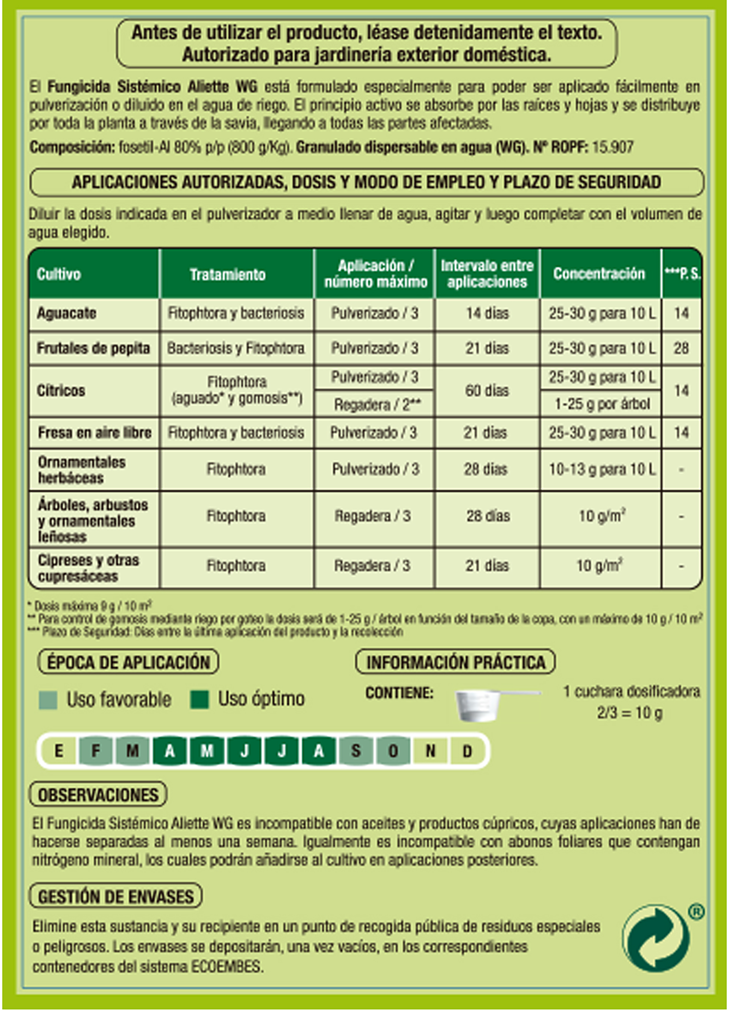 Fungicida Sistémico preventivo/curativo césped, cipreses, hortícolas y frutales - 5
