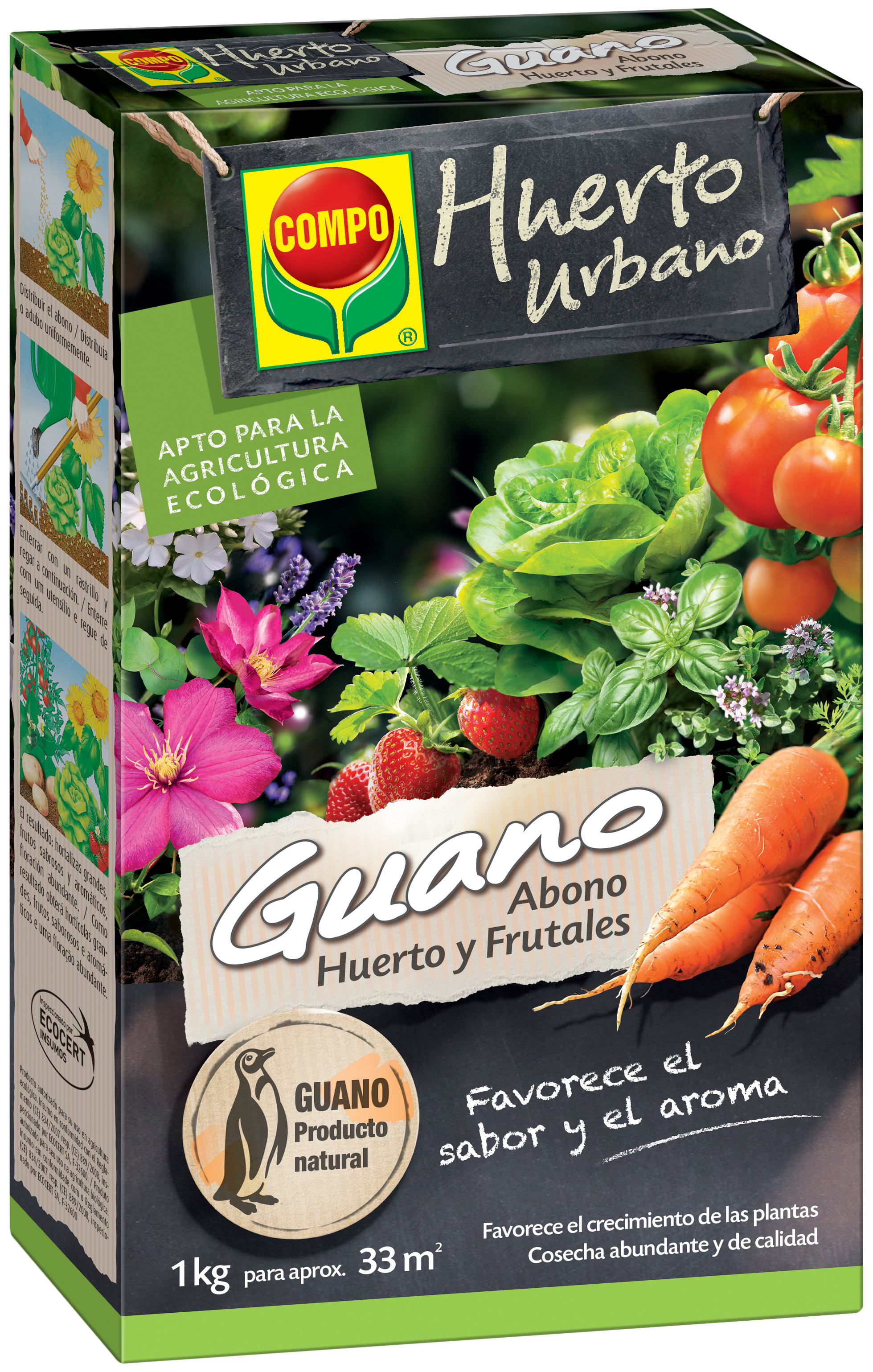 Abono granulado COMPO para huerta y frutales 1kg para uso ecológico - 4