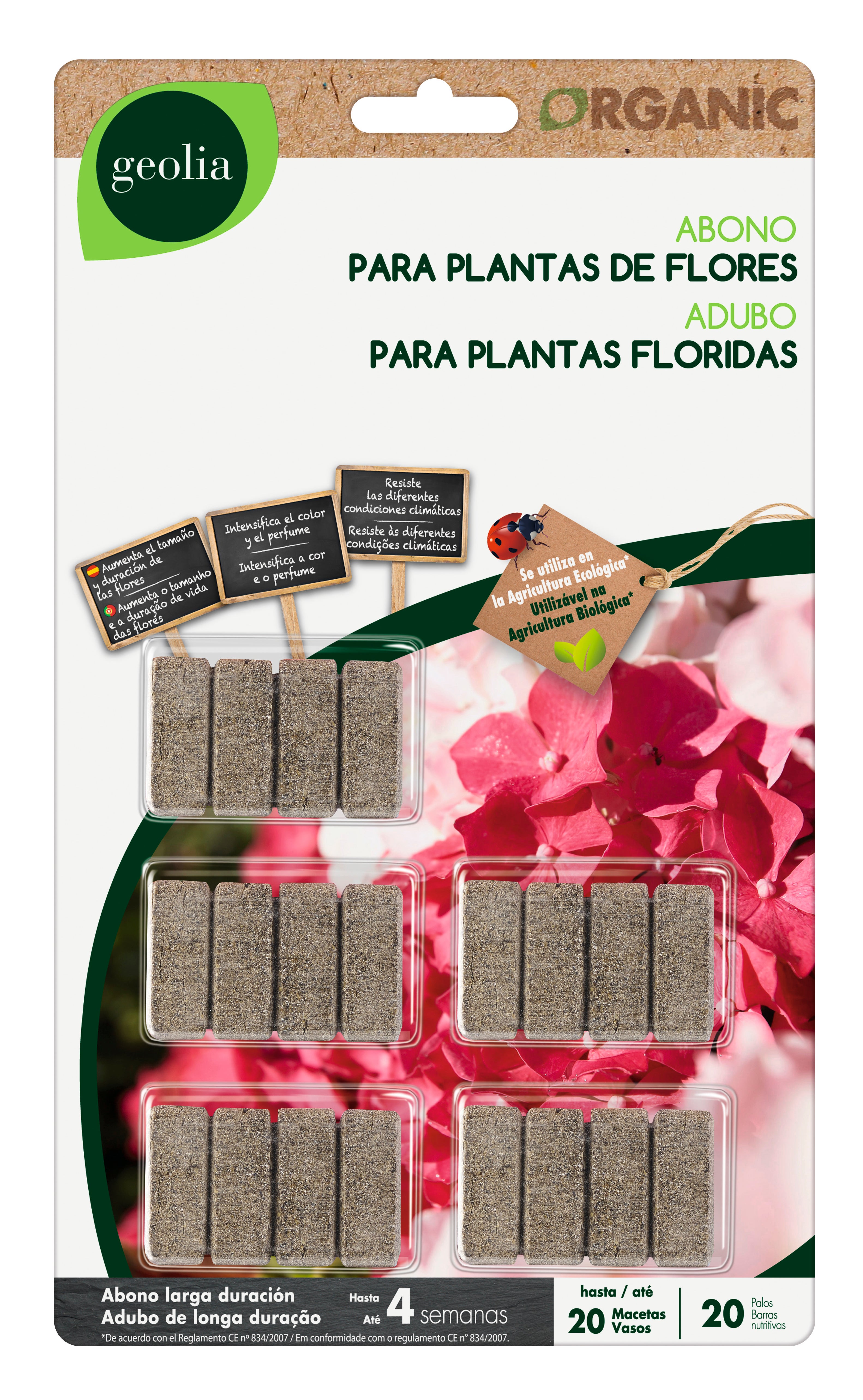 Varitas abono geolia para plantas flor 20 und para uso ecológico