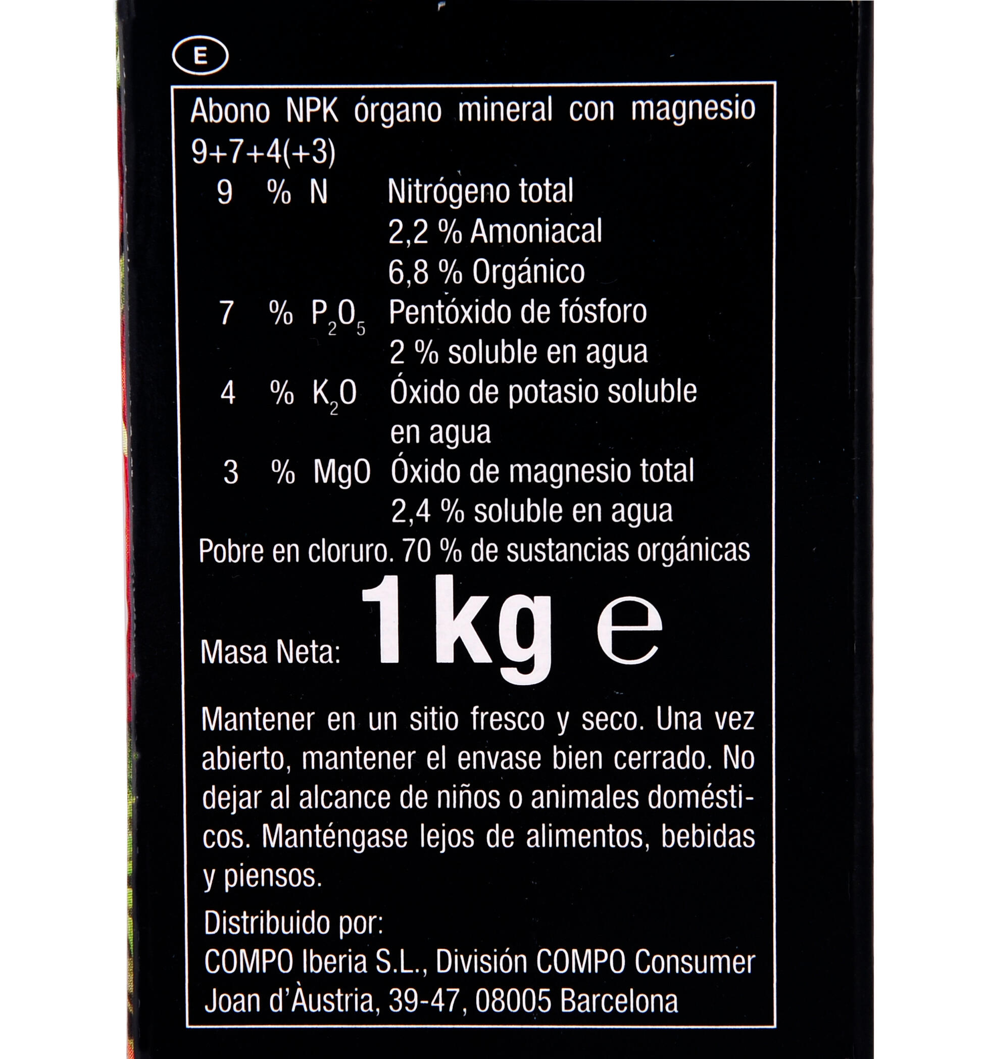 Abono granulado COMPO para huerta y frutales 1kg para uso ecológico - 3